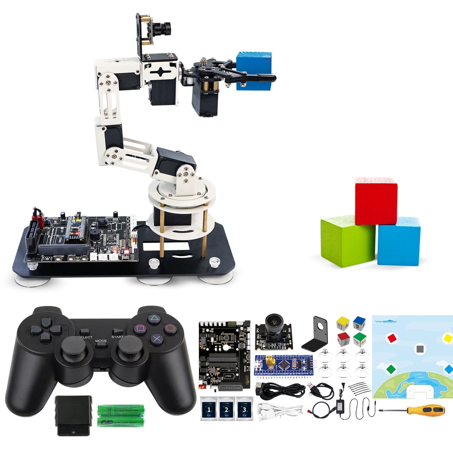 Yahboom Robot Arm ROS Virtual Machine as Controller Programmable AI Visual Recognition 6DOF Mechanical Arm Research Robot DOFBOT-SE (VM Software Not Support MAC)
