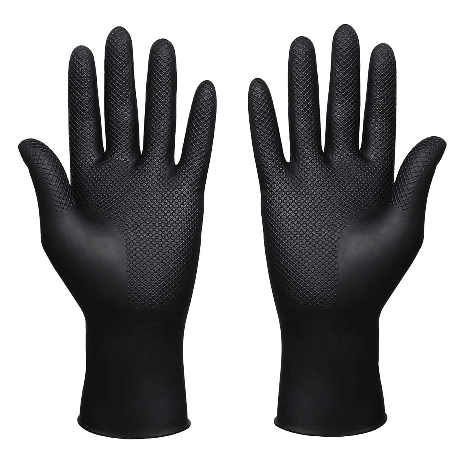 SUNHHX Hair Dye Gloves, Reusable Rubber Gloves, Professional Hair Coloring Accessories for Hair Salon Hair Dyeing (1 Pair, Large, Black)