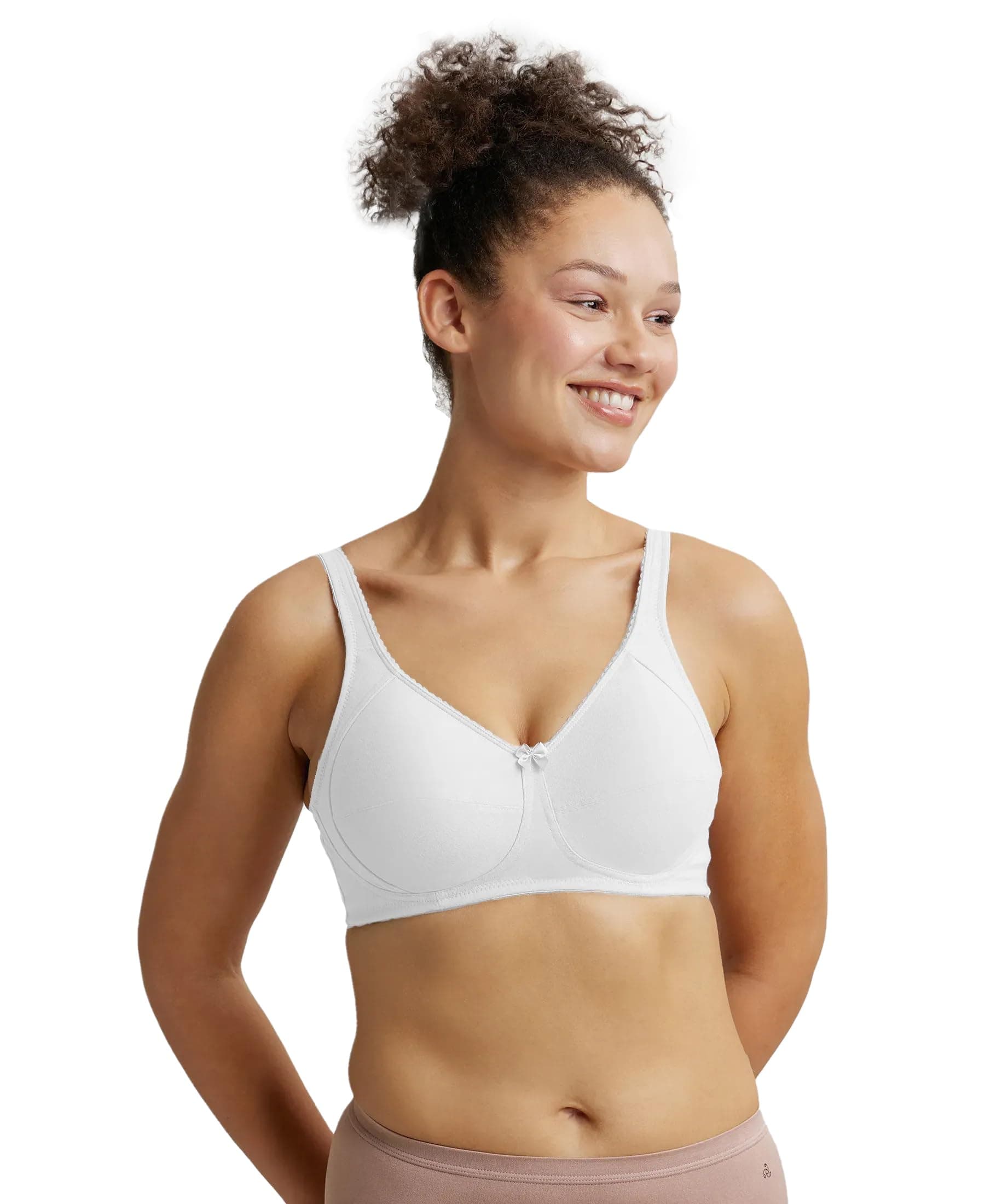 Jockey ES13 Women's Wirefree Non Padded Super Combed Cotton Elastane Stretch Full Coverage Plus Size Bra with Side Panel Support and Adjustable Broad Fabric Straps
