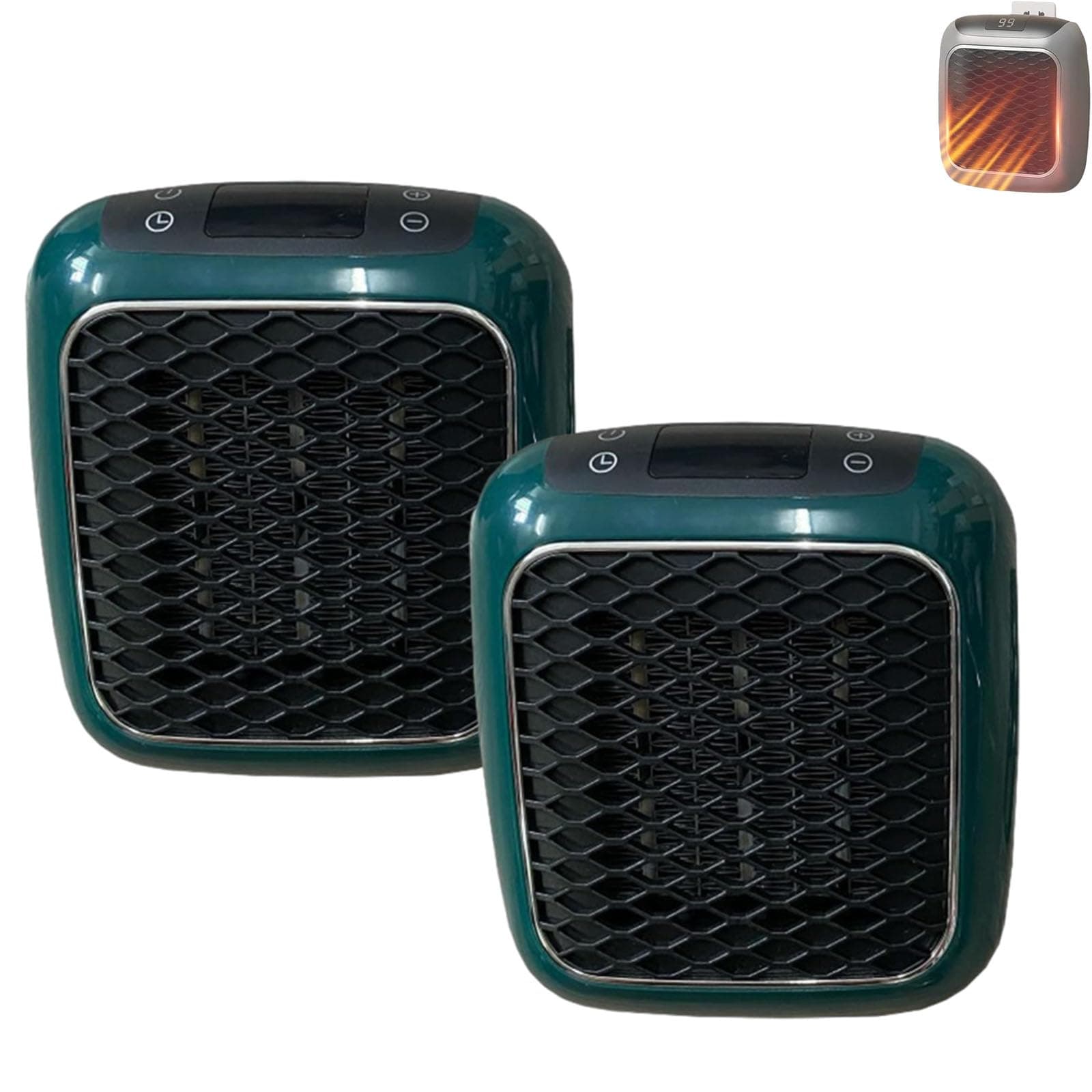 Lumiheat Plug In Heater, Lumiheat Heater, Lumiheat Plugin Wall Heater, Electric Wall Mounted Heater Led Display 12-Hour Timer, Portable Fan Heaters 800w With a blanket (Green * 2-No Blanket)