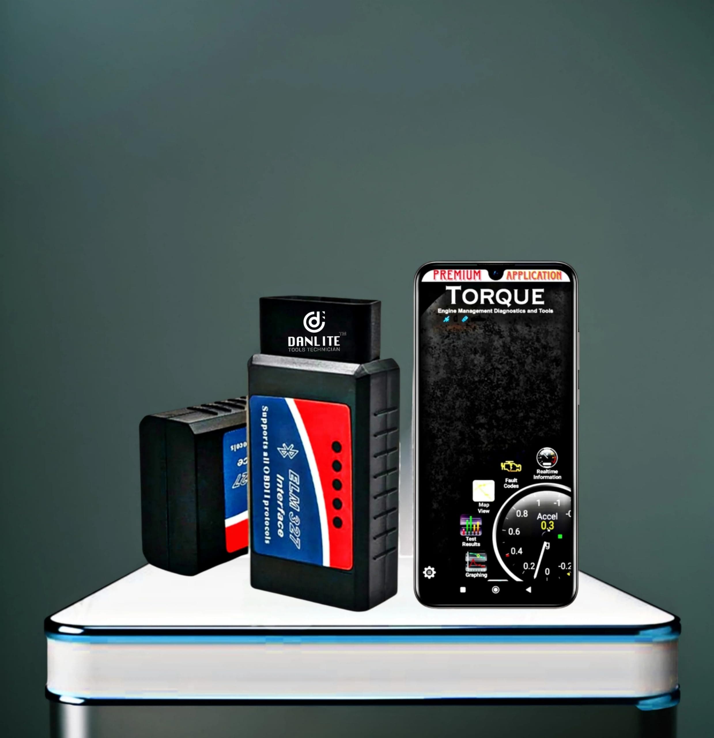 DANLITE TOOLS TECHNICIAN OBD II ELM327 Scanner Code Readers V2.1 Smart Car Vehicle Diagnostic Scanner Tool ODB2/OBDII Protocols Android (Bluetooth)