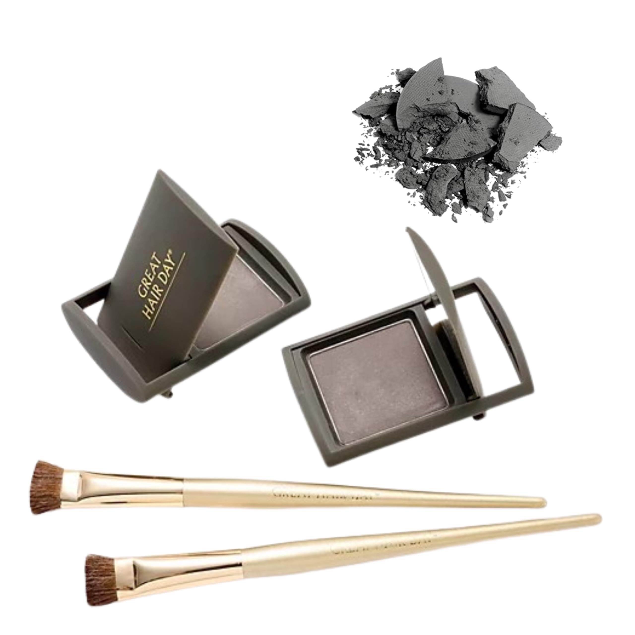 Joan Rivers Great Hair Day Root Touch Up Powder Duo - Fill-in Powder for Thicker, Fuller Looking Hair (Salt & Pepper)