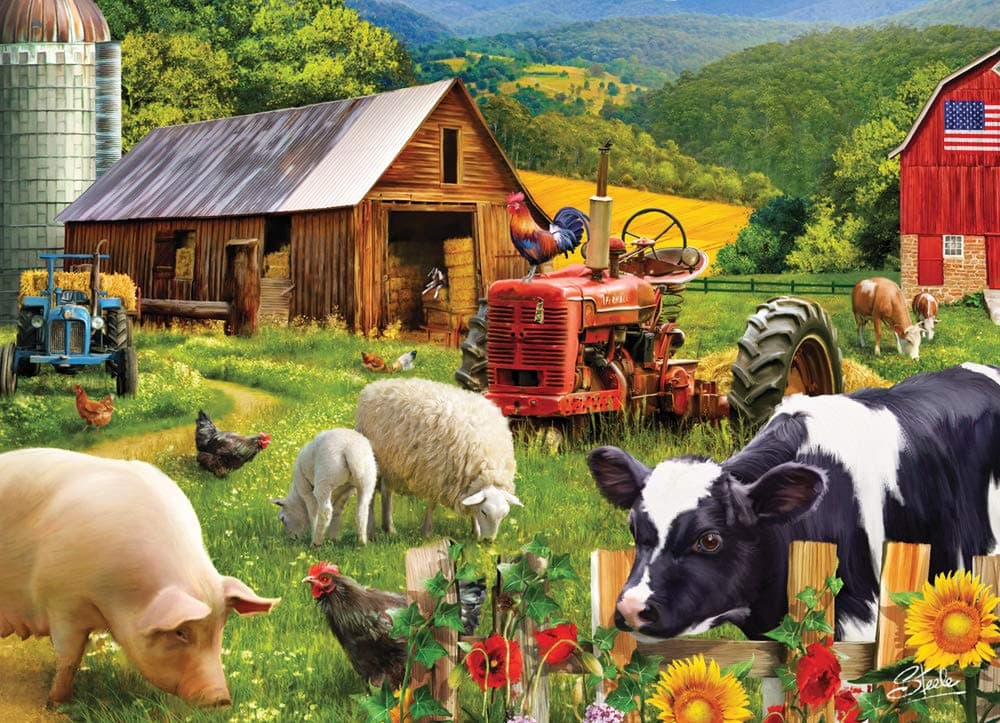 Vermont Christmas CompanyFarm Friends Jigsaw Puzzle 1000 Piece