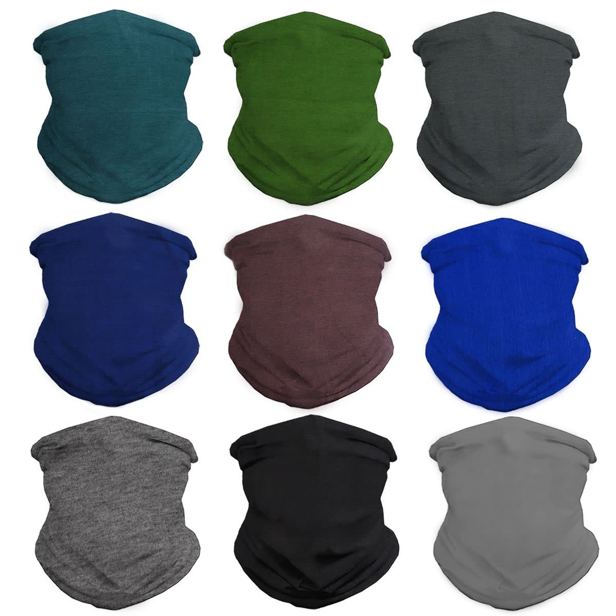 Men's Workout Headband - Sports Neck Gaiter Scarf Wrap Face Mask For Riding, Hiking - Seamless Tube Bandana (Solid Dark)