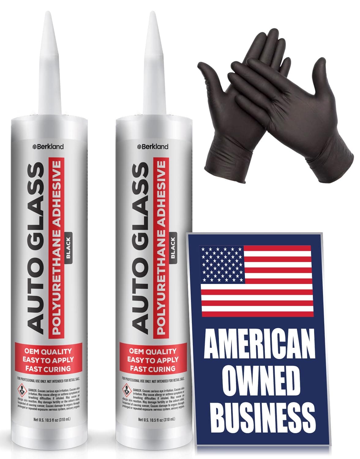 [2 Pack] Polyurethane Windshield Adhesive with Fast Curing Formula - High Bond Strength Window Sealant Compound - Easy Automotive Glass Glue - Windshield Sealant Black - Vehicle & RV Polyurethane Glue