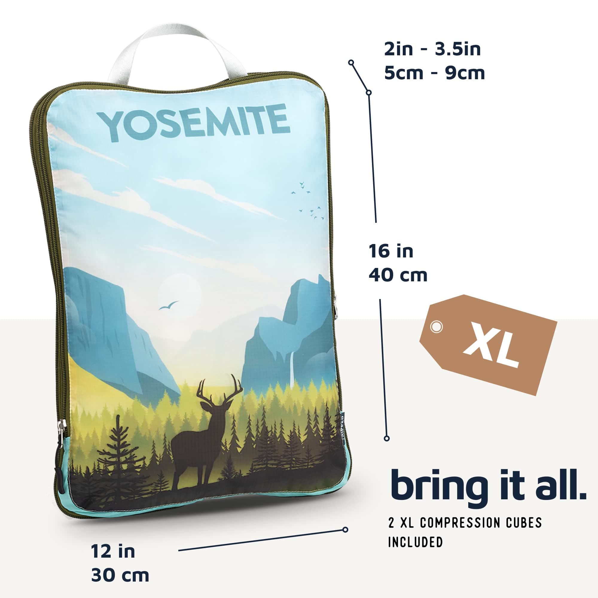 TRIPPED Travel Gear Packing Cubes for Travel-Extra Large Luggage Organizers 7 Piece Set-Ultralight, Expandable/Compression Bags for Clothes (National Parks)