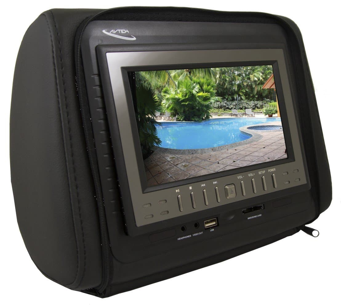 AV-HD702A Vehicle Entertainment System, Head Rest High Resolution Monitor System (Black)