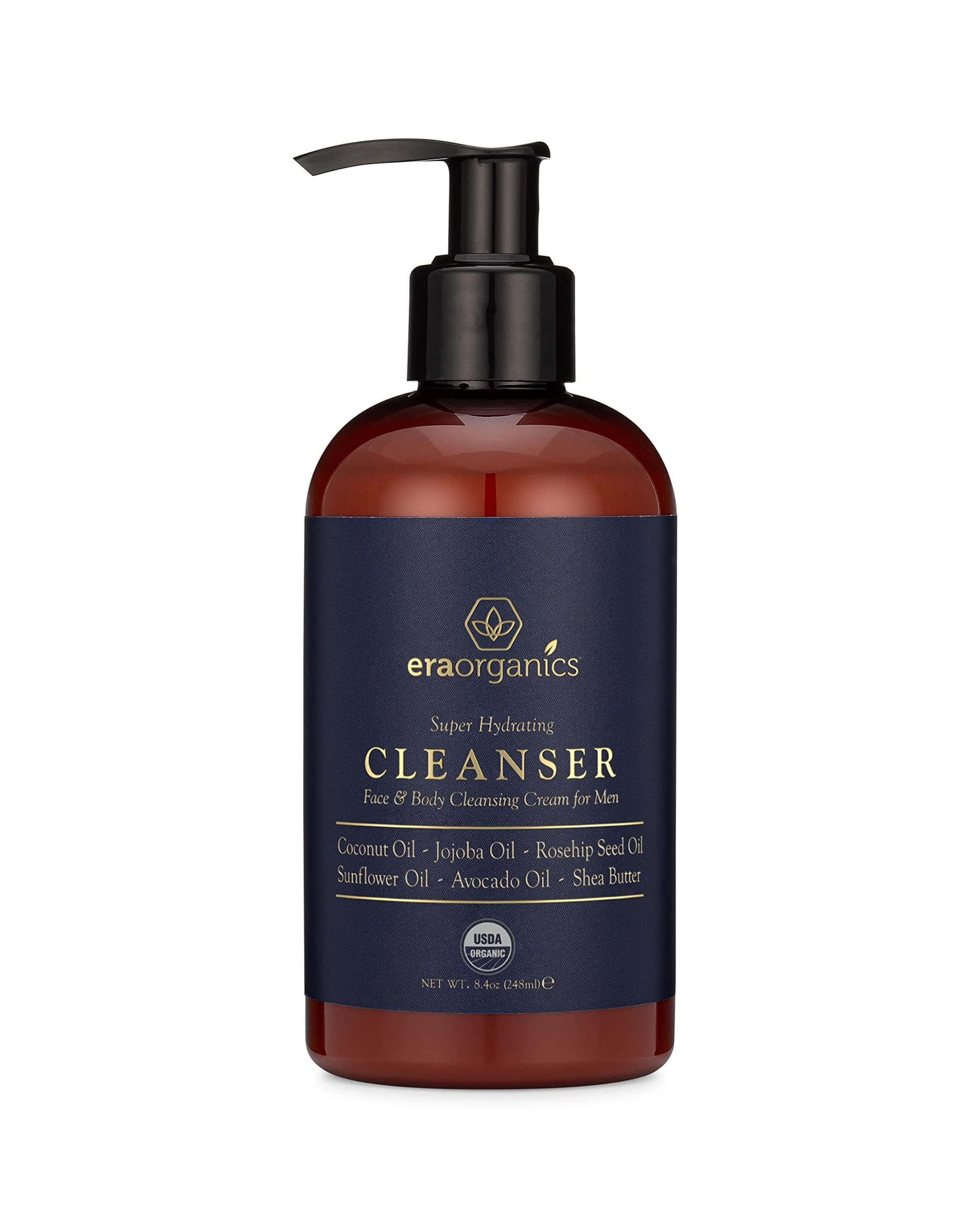 USDA Organic Men's Face Wash - Nourishing, Hydrating Facial, Body Cleanser for Smoother Skin