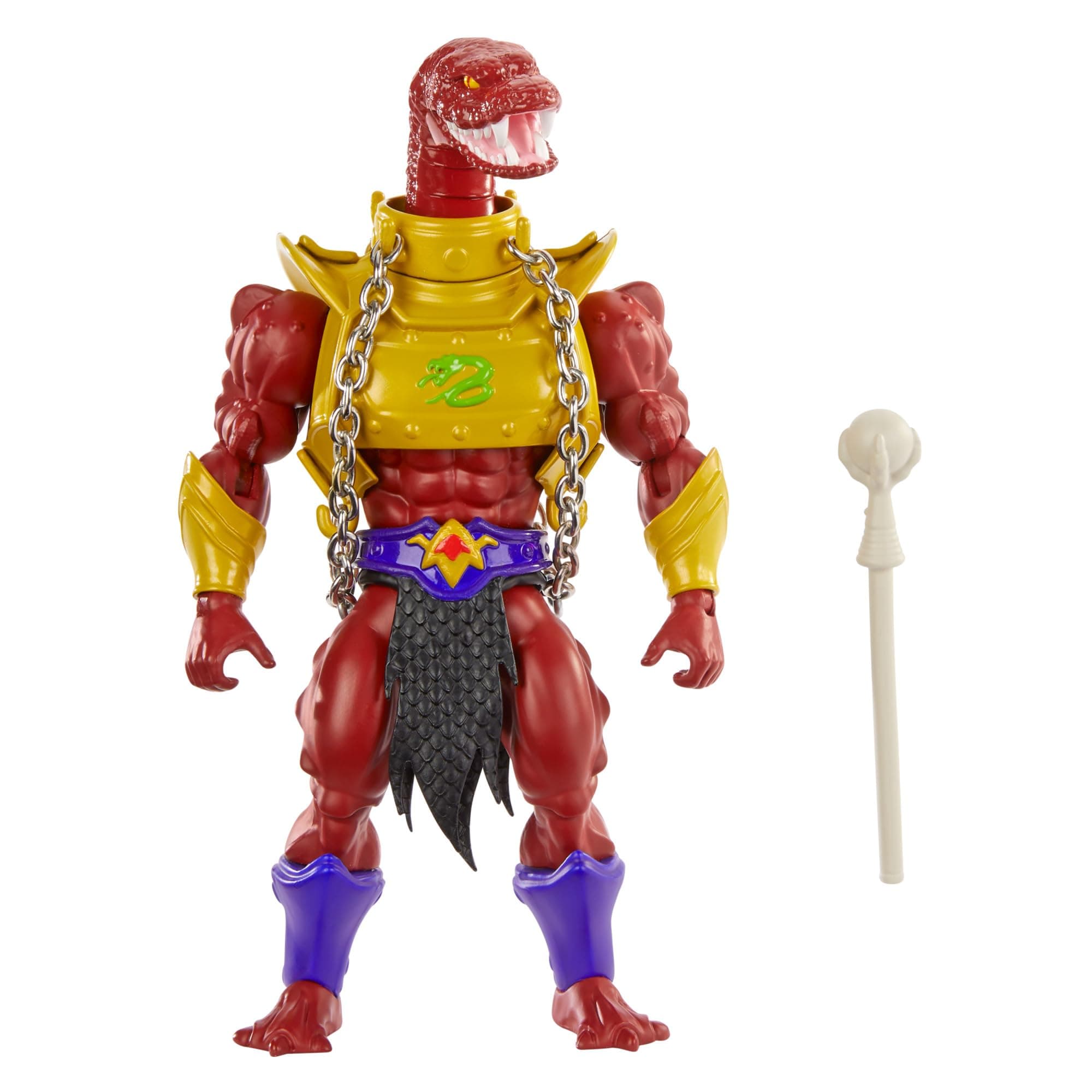 Origins Action Figure Vypor Collectible, 5.5 Inch Motu Villain Snake Men Toy with 16 Posable Joints & Accessories