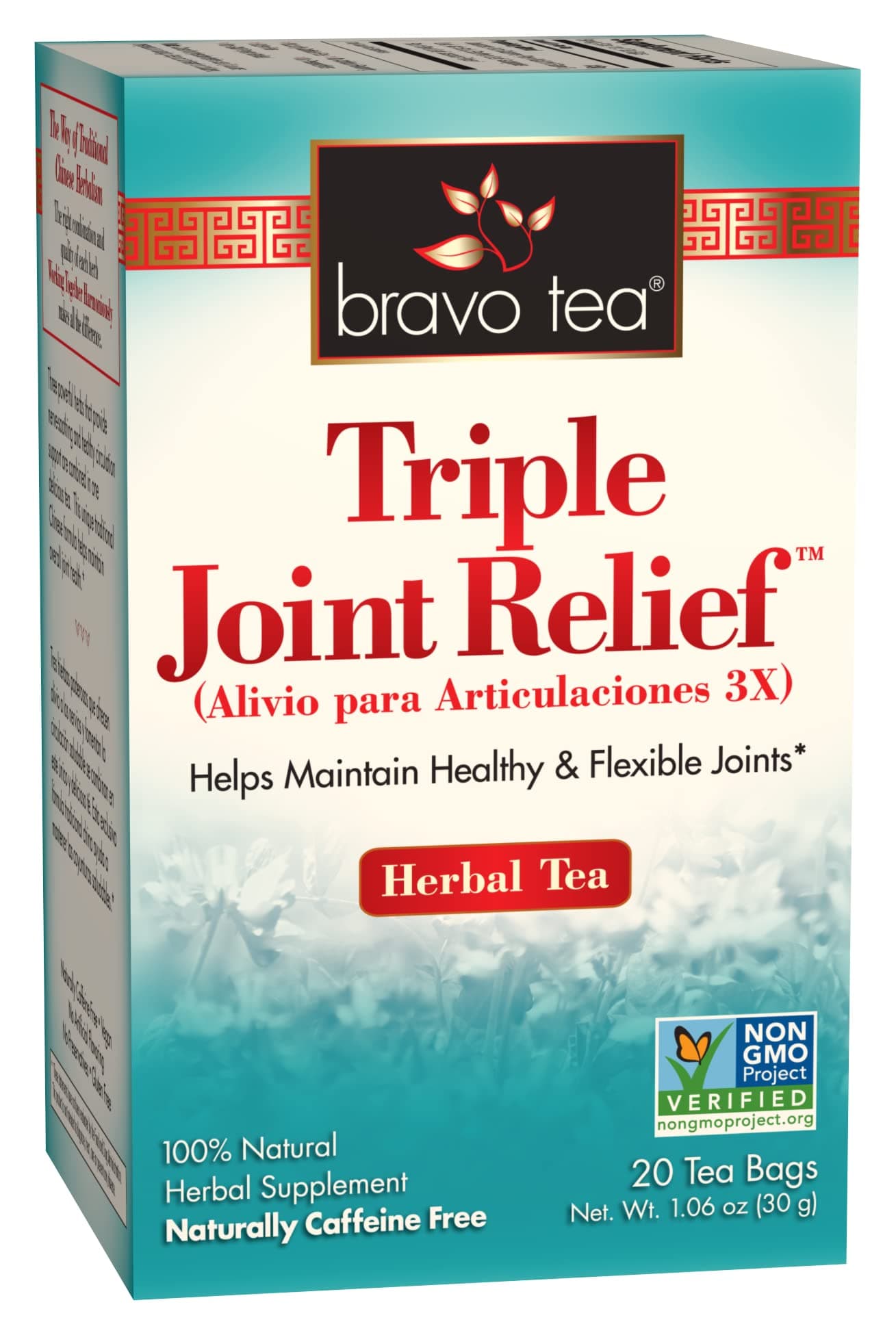 Bravo Tea Triple Joint Relief Caffeine Free 20 Tea Bags