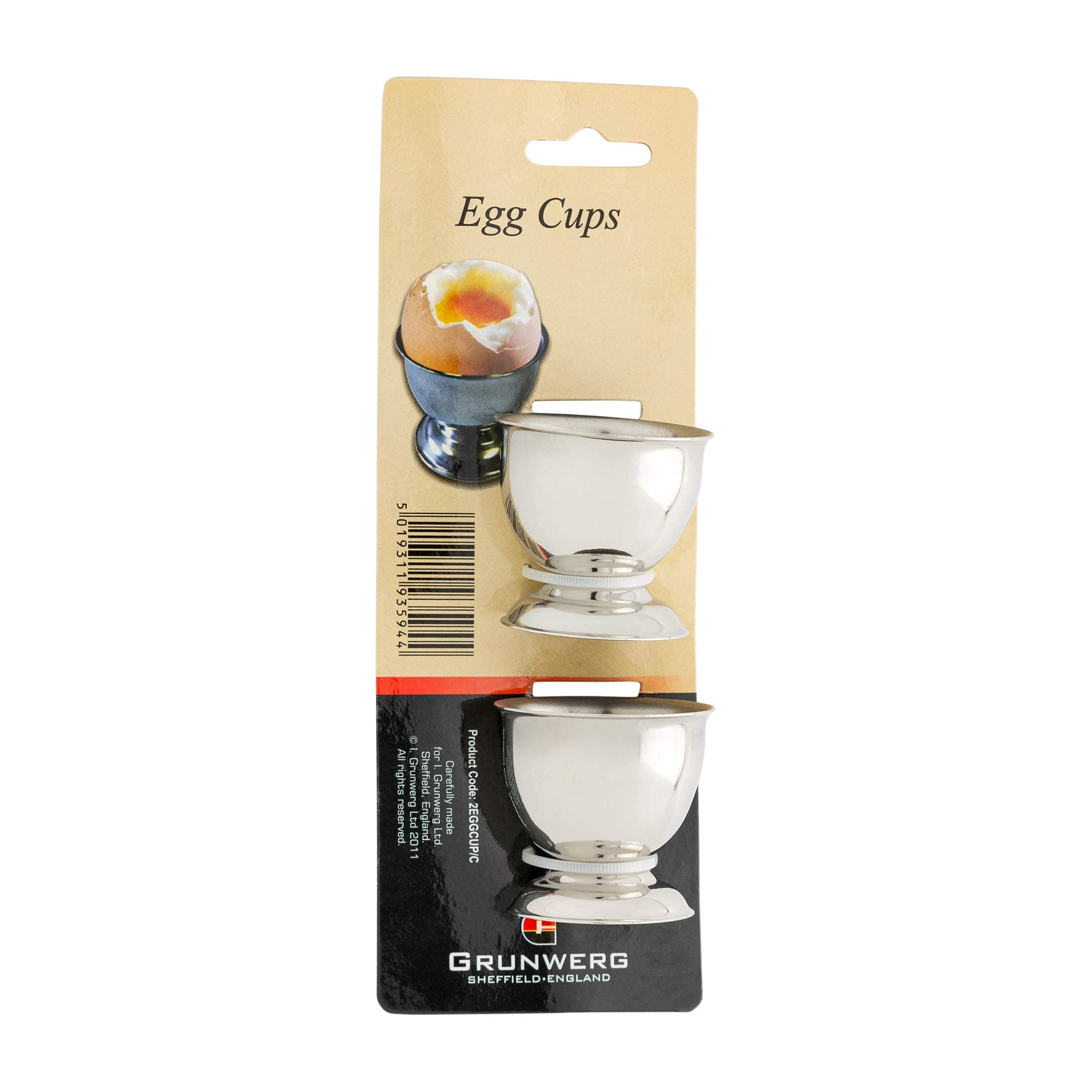 Grunwerg Windsor Carded Egg Cups, Stainless Steel, Mirror, 9 x 5 x 5 cm