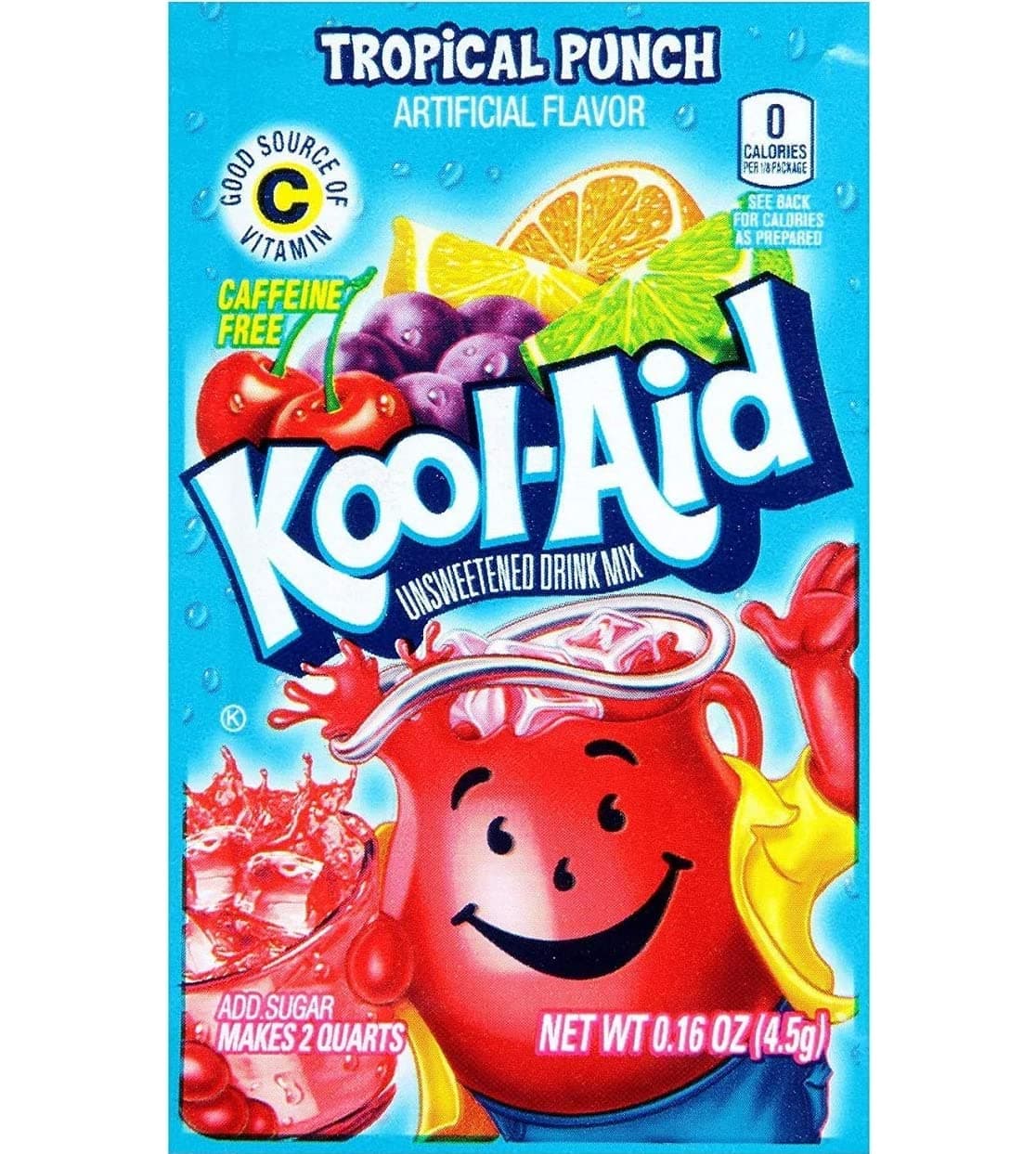 Kool-Aid Zero Sugar Tropical Punch Flavored Drink Mix,10.5g