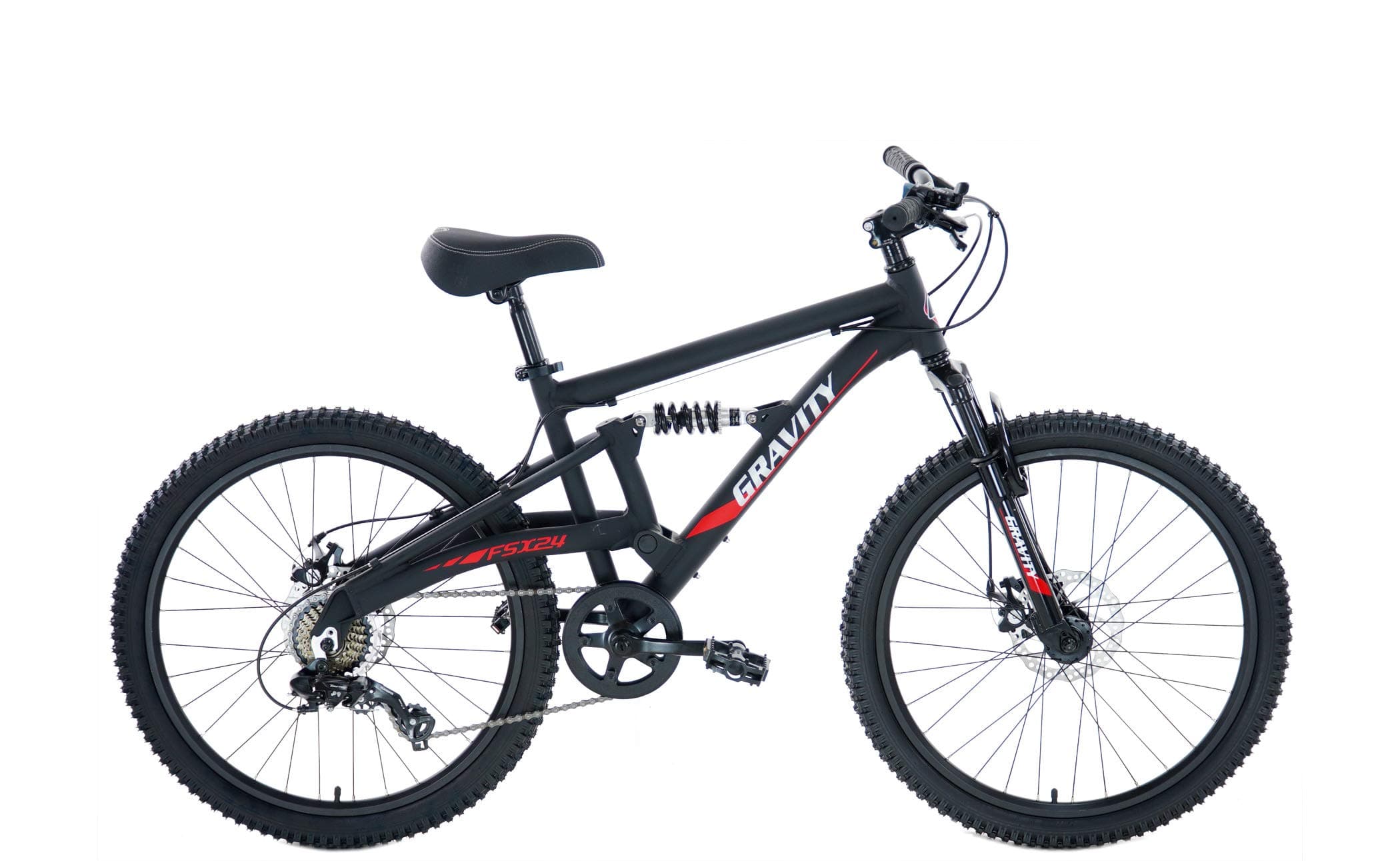 FSX 24 24 Inch Wheel Mountain Bike Full Dual Suspension 7 Speed Bicycle