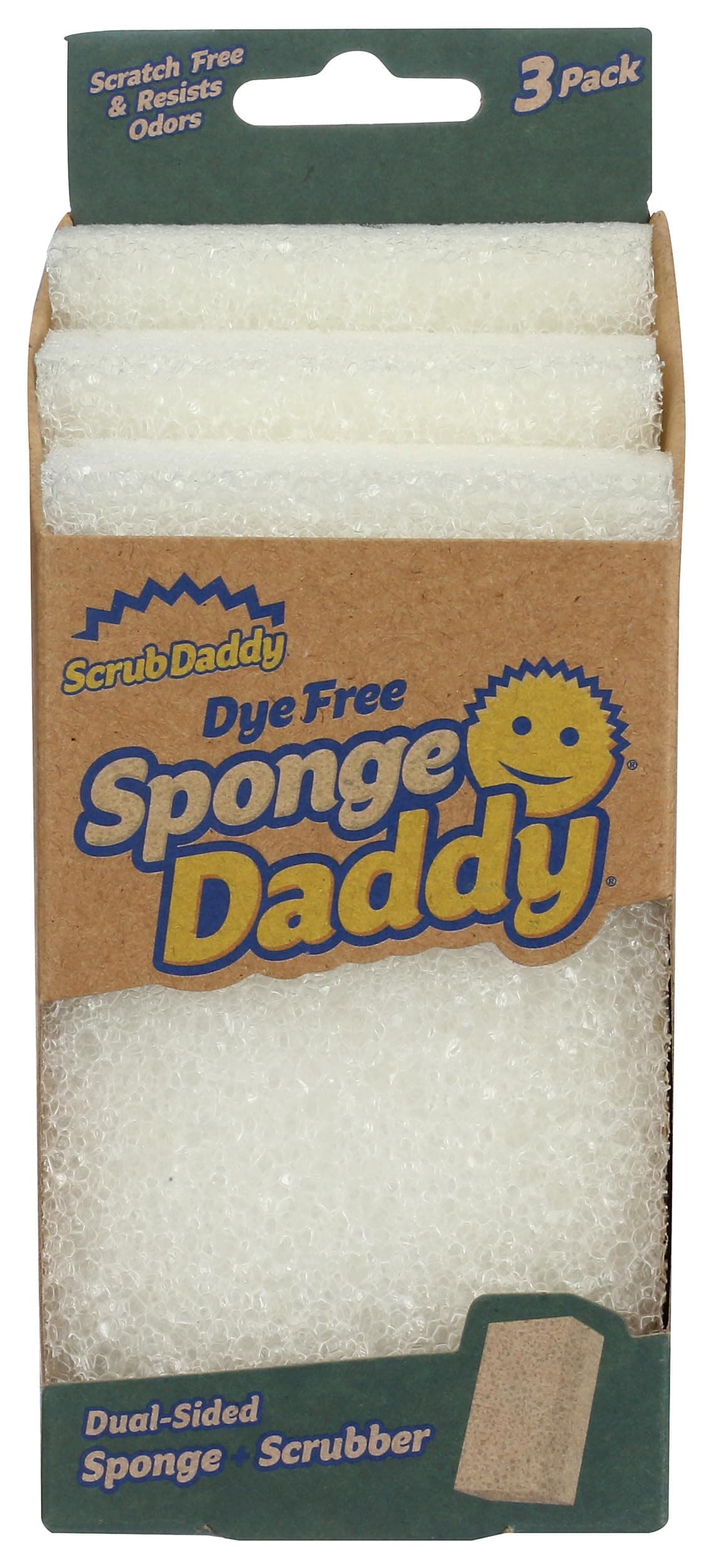 Scrub Daddy, Sponge Daddy Dye Free, 3 Count