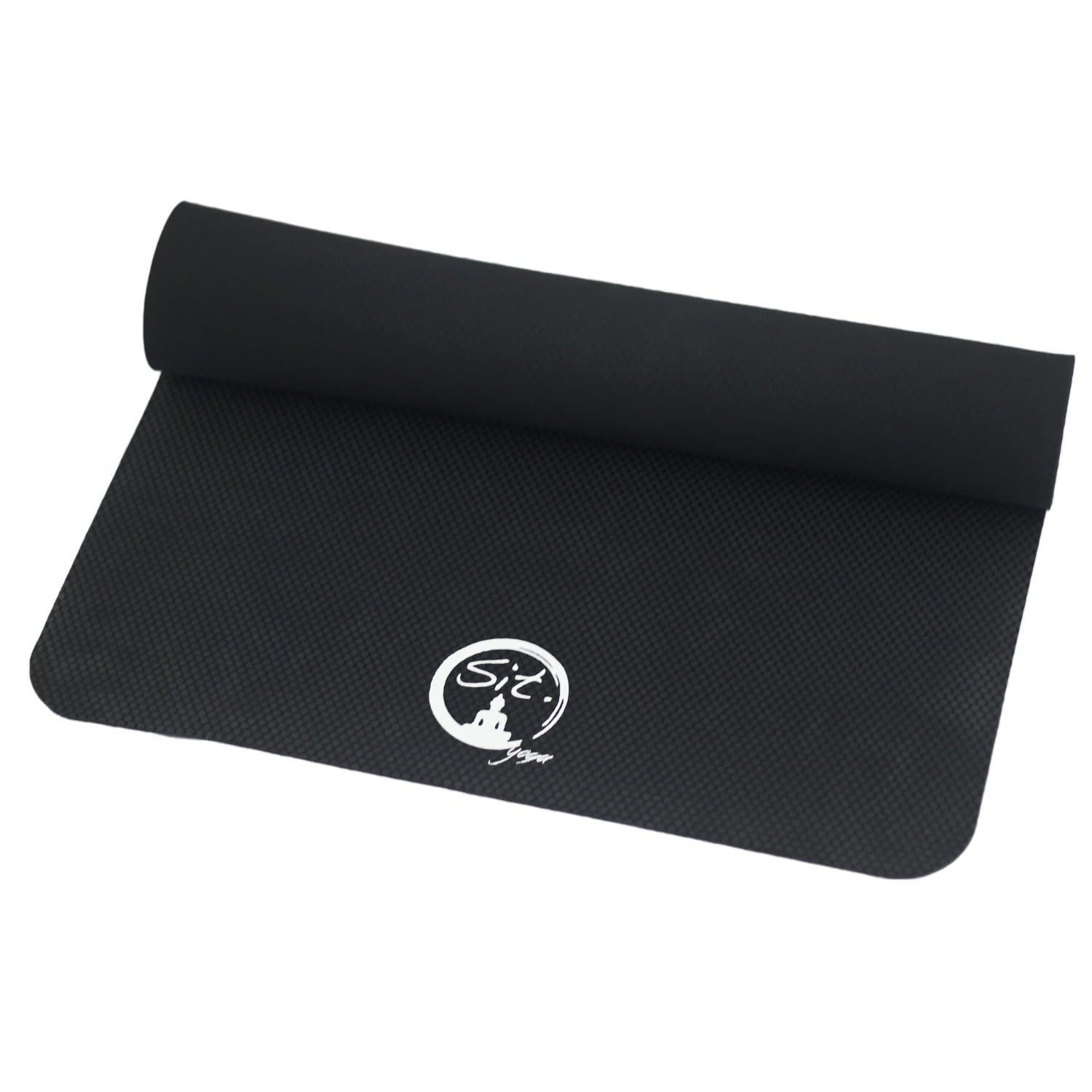 The Zen Yoga Mat in Black By Sit Yoga, 1/4'' Thick Premium 100% All Natural Rubber Yoga Mats, Best Yoga Mat for Men, Women, Kids, Beginner, Intermediate & Advanced Yogis! Evolve Your Body, Mind and Spirit.,.