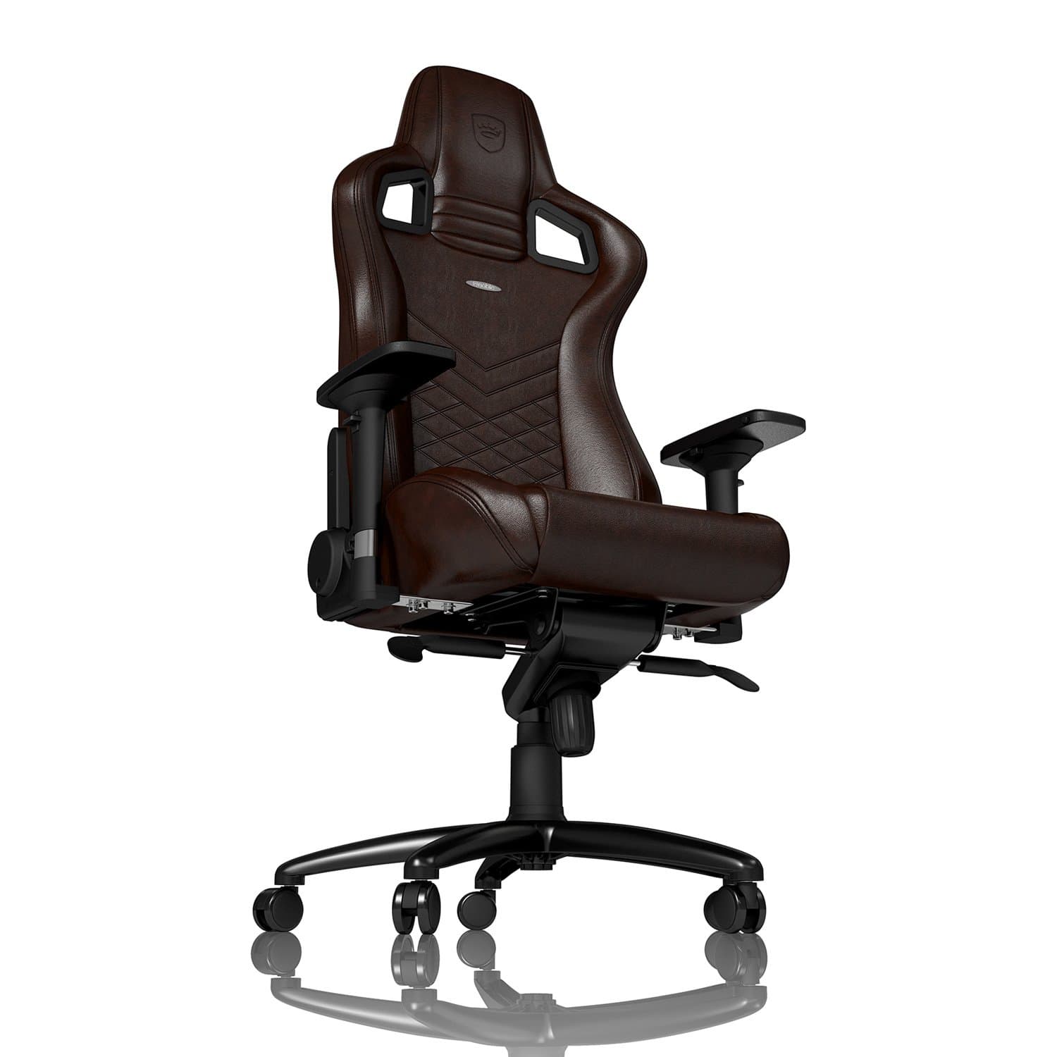 noblechairs EPIC Gaming/Office Chair - Real Leather - Brown/Black - Lumber Support Cushion