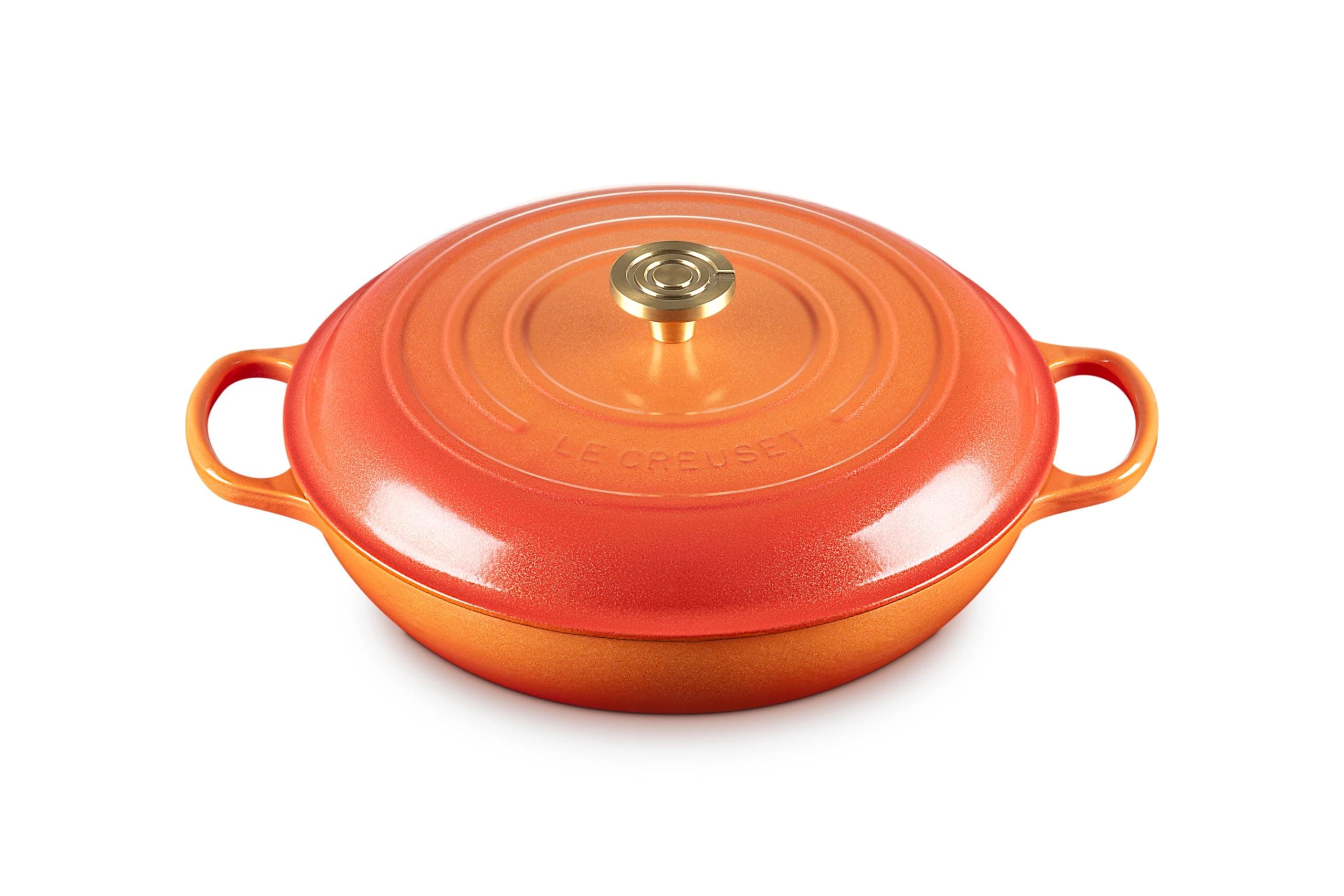 Enameled Cast Iron Signature Braiser 5 qt., Flamme Doree with Crucible Knob
