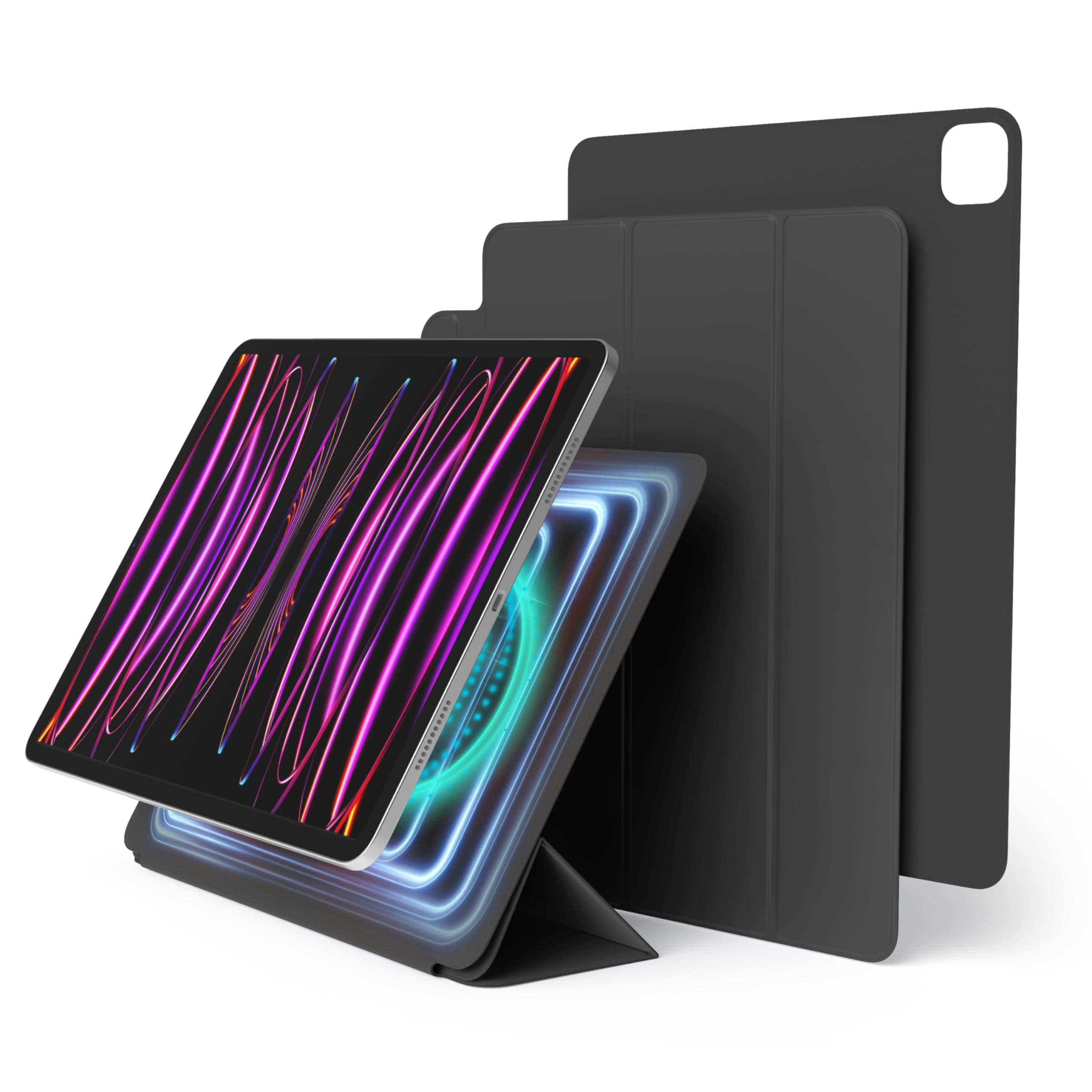 elago Magnetic Folio for iPad Pro 12.9 inch 6th Generation (2022) 5th Gen (2021) 4th Gen (2020) case cover - Dark Grey with Auto Sleep and Wake function