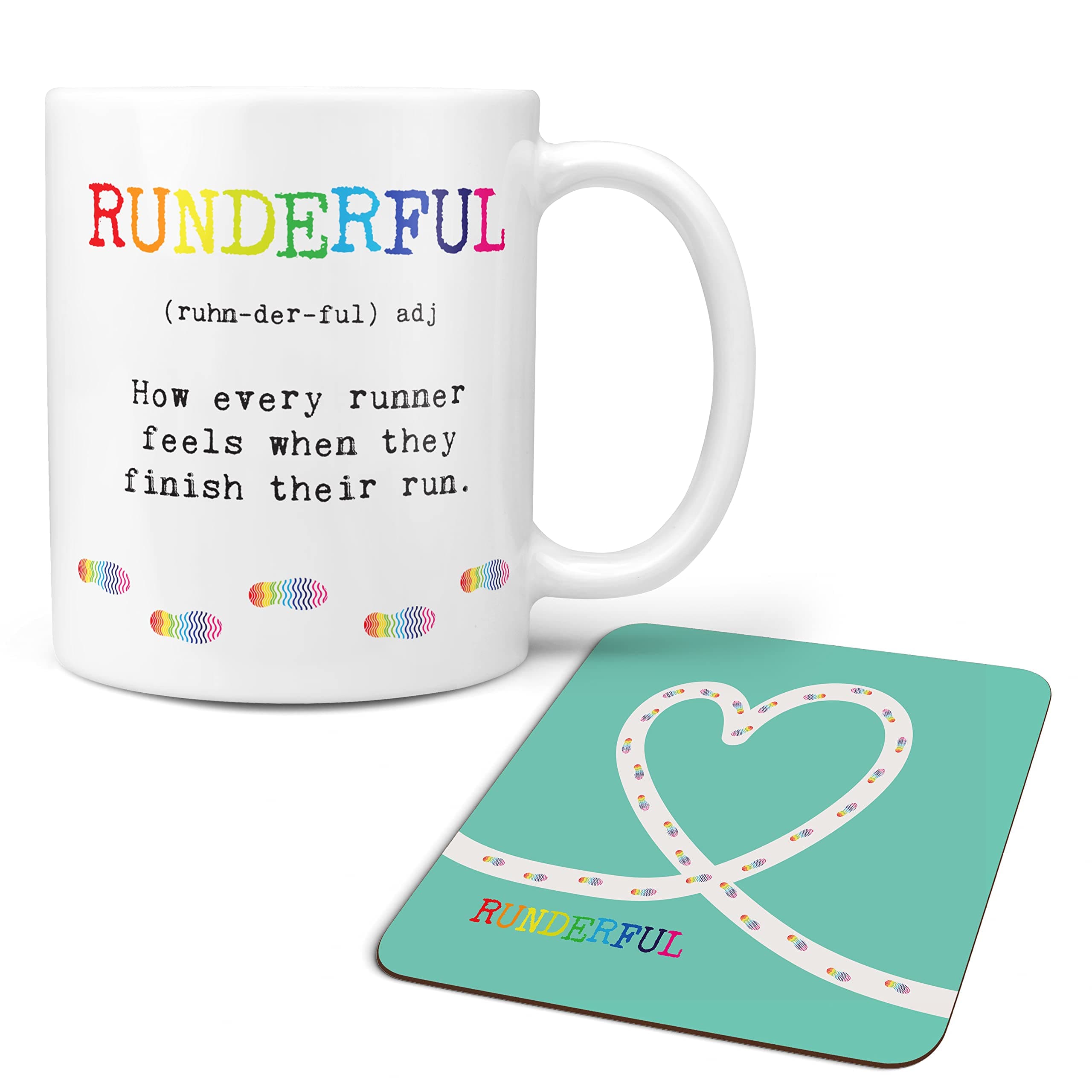 Sponsored Ad – Personalised 'Runderful' Running Gift Mug Set - with Free Coaster - Gifts for Male or Female Runner Athlete Jogger - Birthdays, Christmas, Secret Santa, Father’s Day, Mother’s Day
