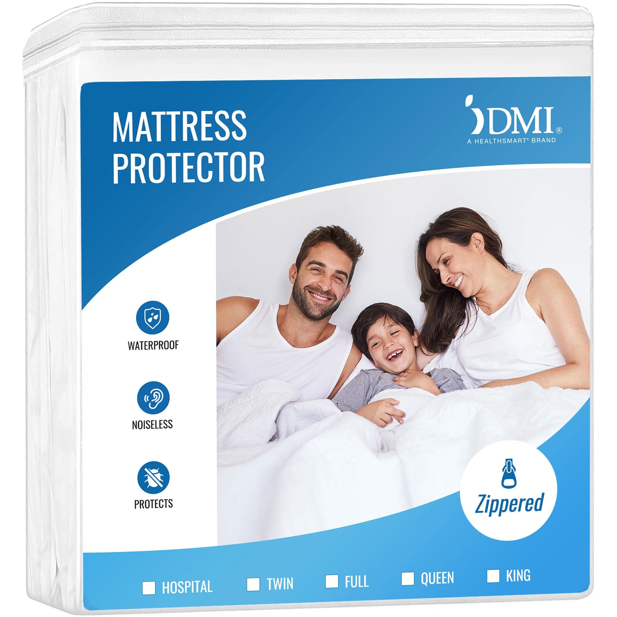 DMI Waterproof Mattress Protector and Mattress Cover, Encased Zippered Fit, Full