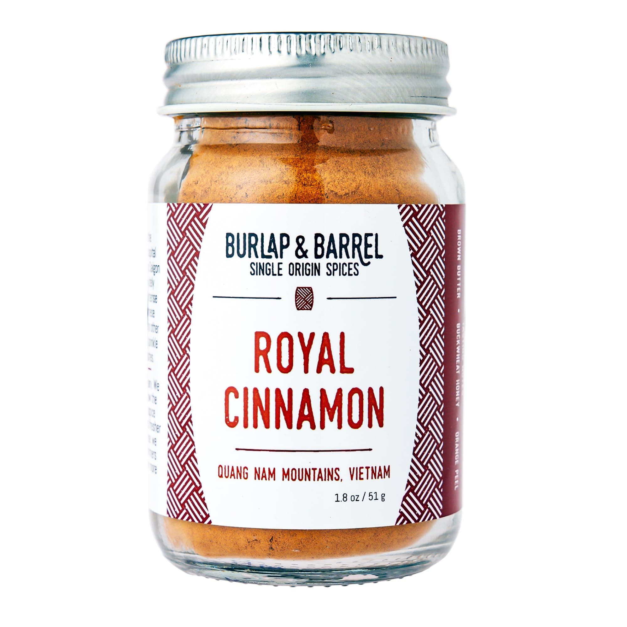 Royal Cinnamon - Cinnamomum loureiroi, Saigon Cinnamon - Sweet and a Little Spicy - Perfect for Pastries, Coffee and Smoothies - Amazing Cinnamon Toast or Oatmeal - 1.8oz Glass Jar