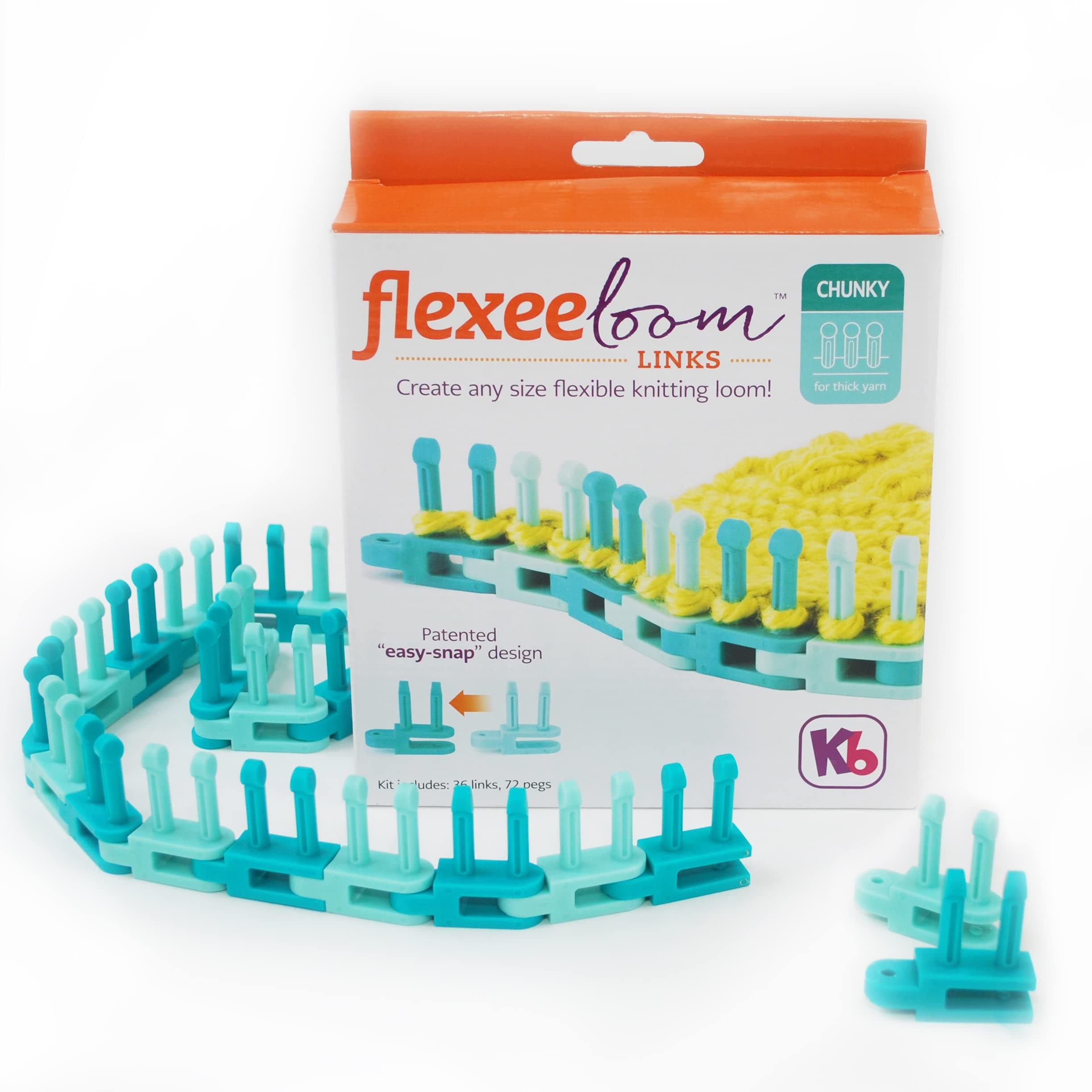 Flexee Chunky Loom Links, Teal & Turquoise 36 Piece