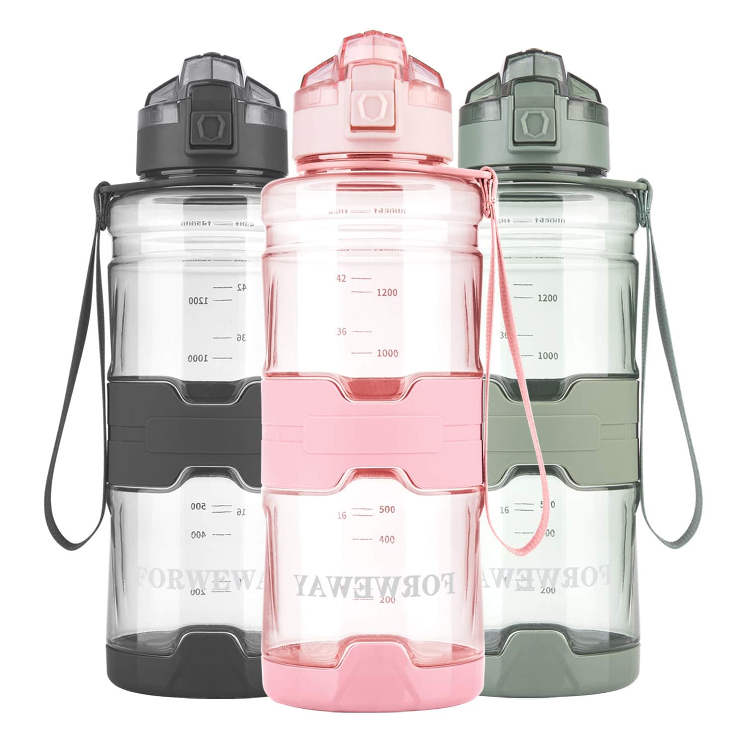 FORWEWAYSport water bottle 1.5L Large Water Jug for Outdoor Pink
