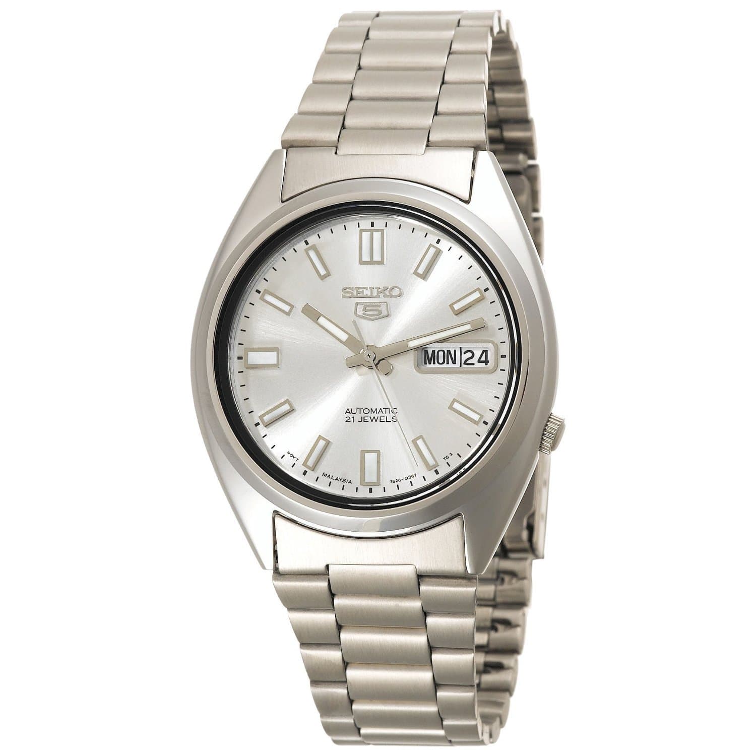 SEIKO Automatic Watch for Men 5-7S Collection - with Day/Date Calendar, Luminous Hands, Stainless Steel Case & Bracelet