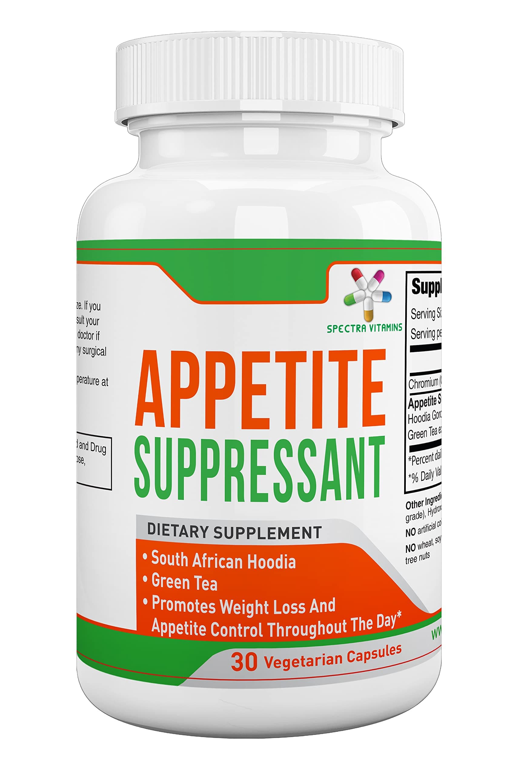 Appetite Suppressant 30 Capsules - S. African Hoodia and Green Tea Extract Control Appetite, Support Weight Loss, Increase Energy and Metabolism, Made in USA