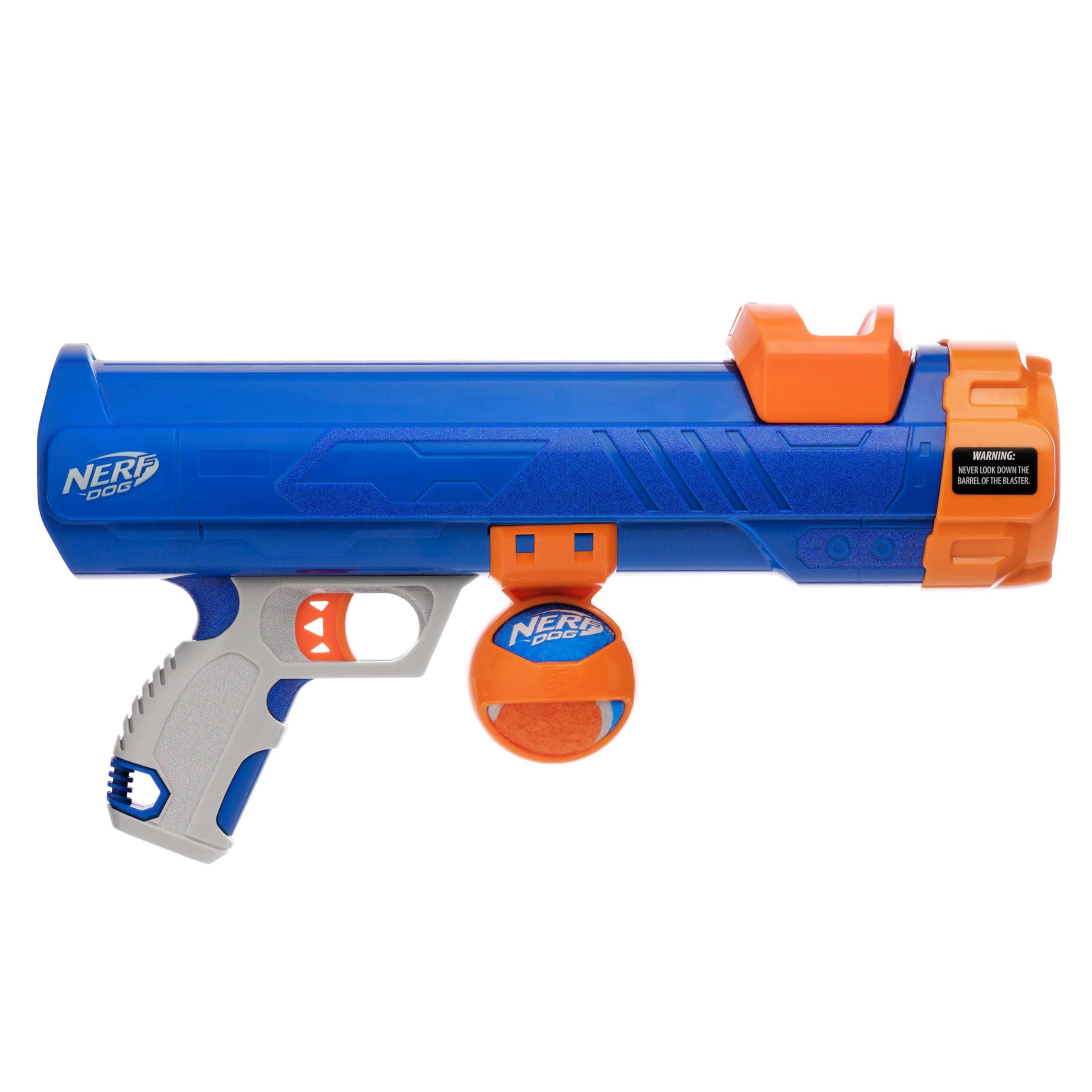 Tennis Ball Blaster Dog Toy Blue/Orange, 16 Inch Compact Blaster with 1 Ball