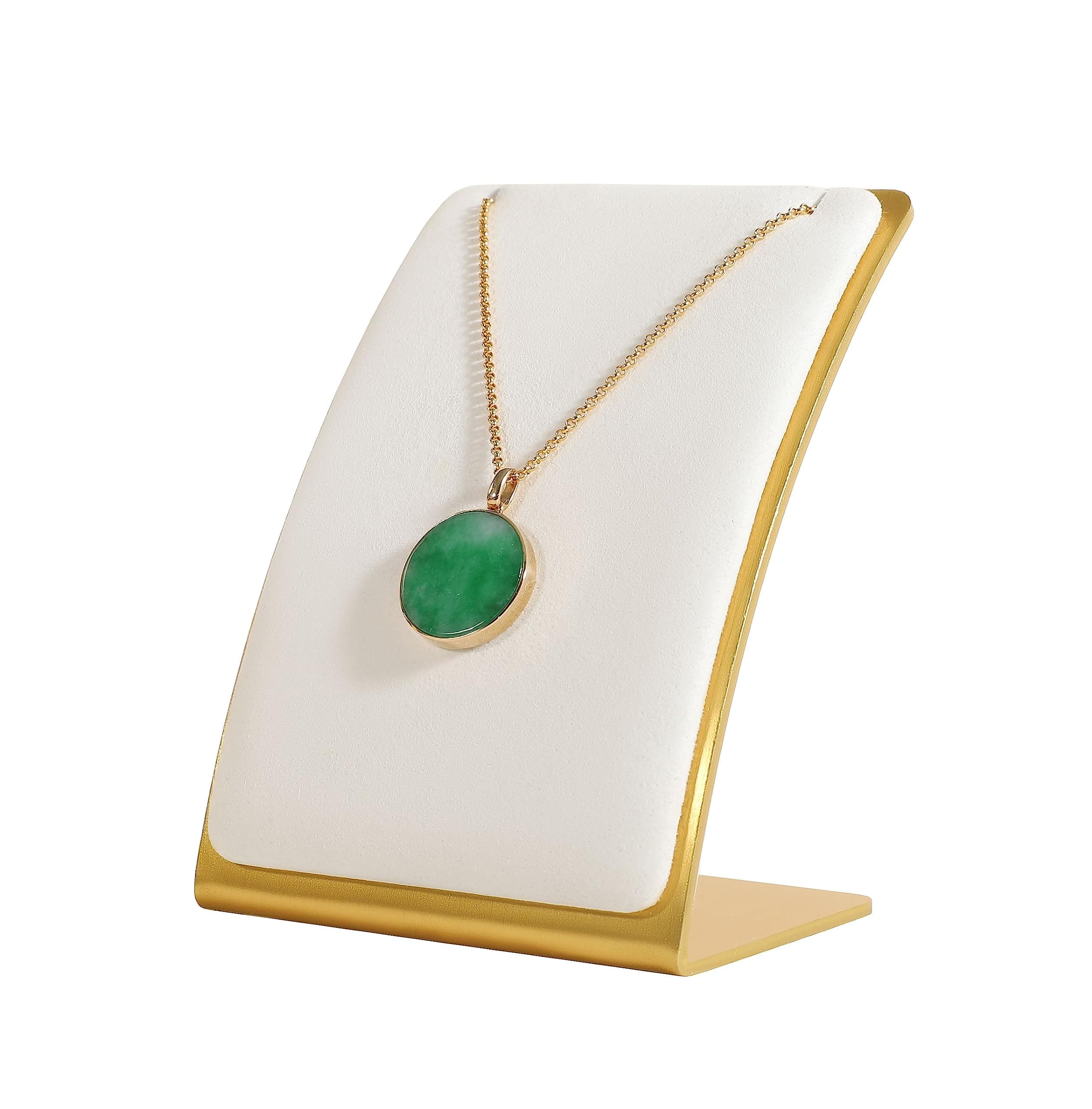 GemeShou White Necklace display stand, Velvet Jewelry necklace display holder for selling, small metal earring neck storage organizer, online jewelry photography props【White】