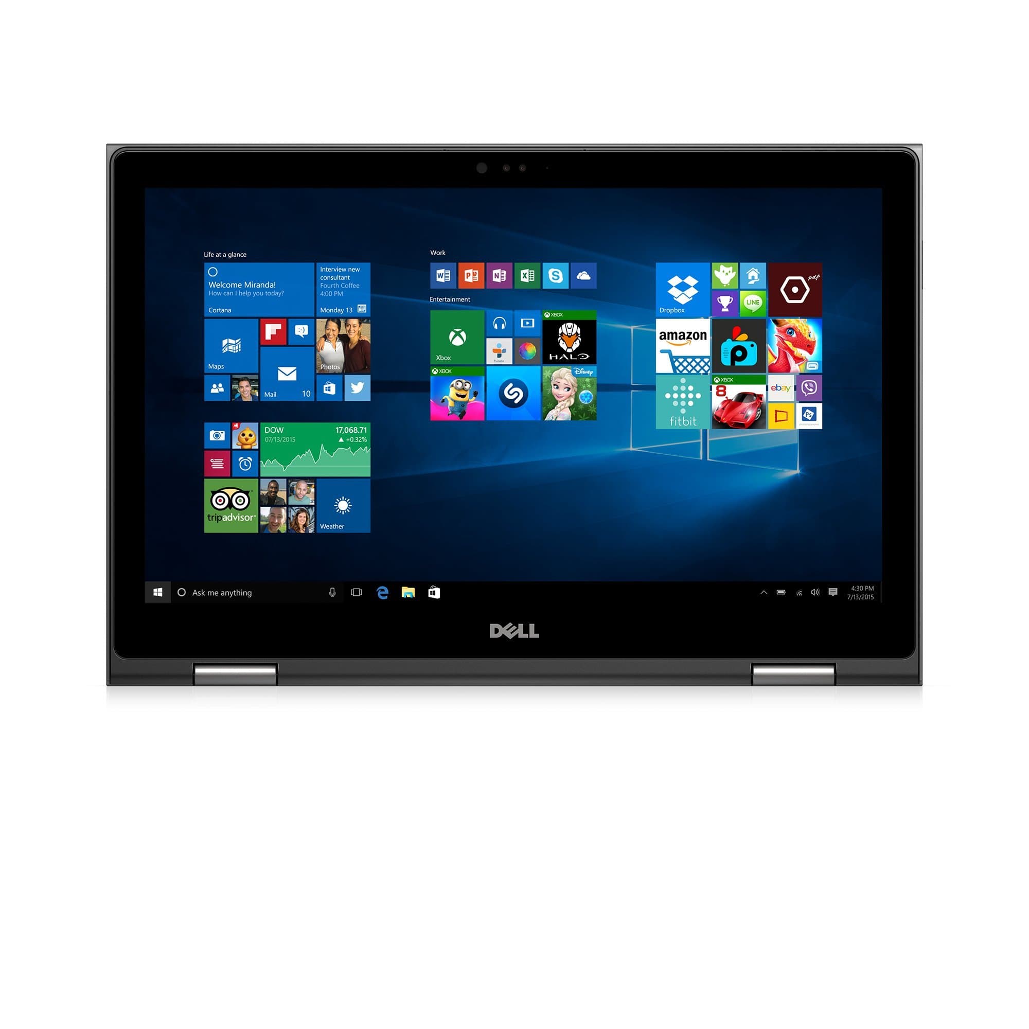 Dell i5568-4492GRY 15.6" FHD 2-in-1 Laptop (Intel Core i5-6200U 2.3GHz Processor, 8 GB RAM, 256 GB SDD, Windows 10) Gray