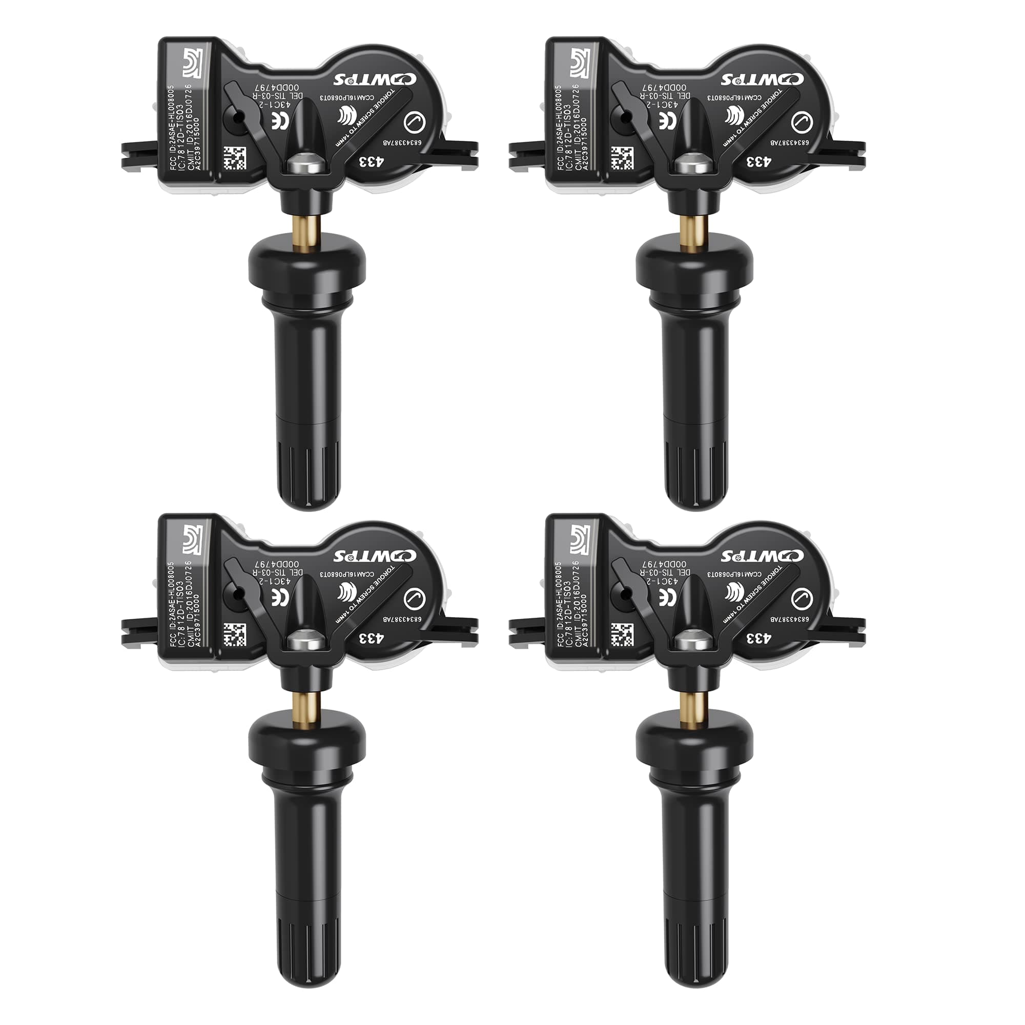 TPMS Sensor Dodge,4Pack 433Mhz Tire Pressure Monitoring System Sensor Compatible for Chrysler Jeep Dodge Fiat Replaces#68313387AB 68193586AC 68252493AB