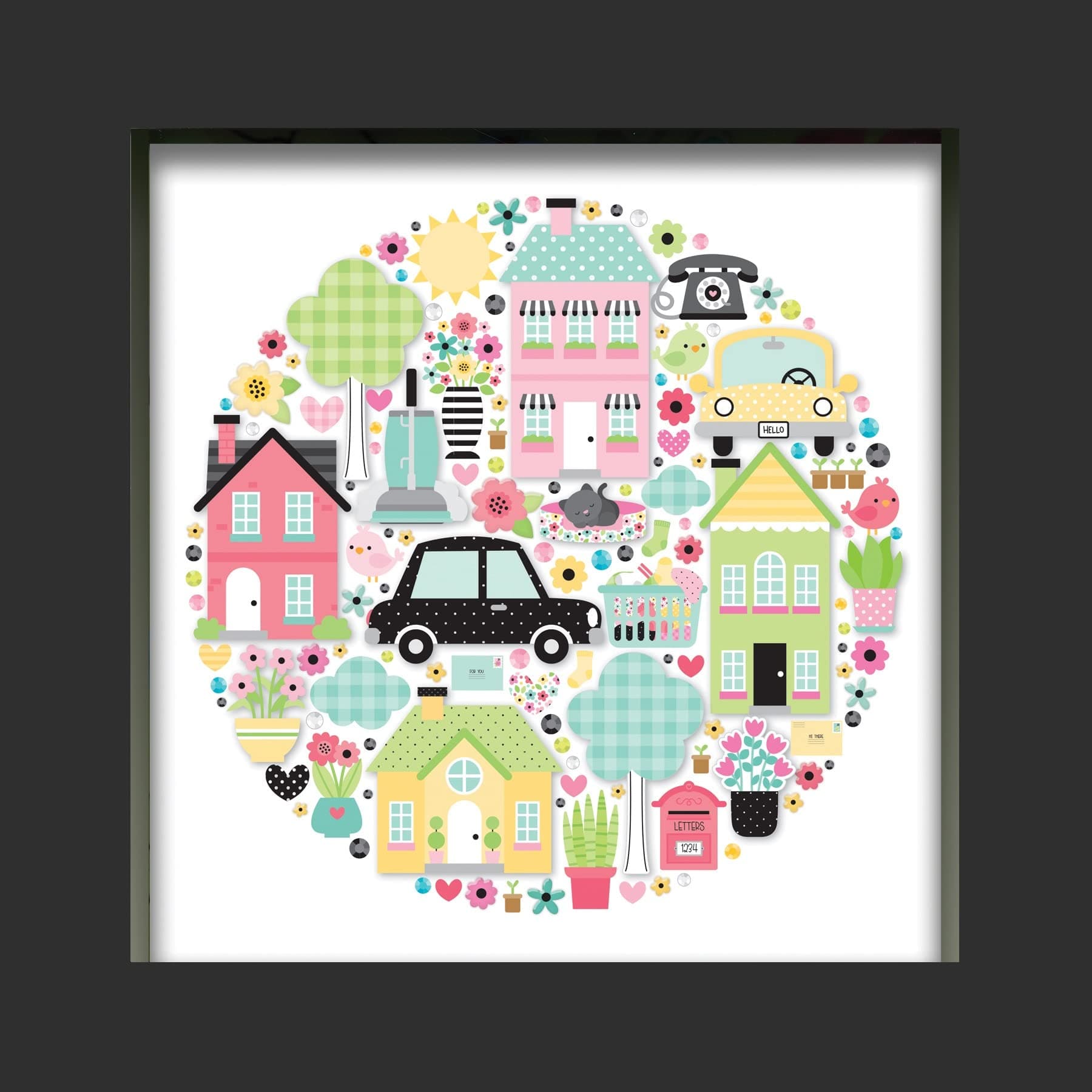 DOODLEBUG DESIGN Shadow Box Insert, Happy Place