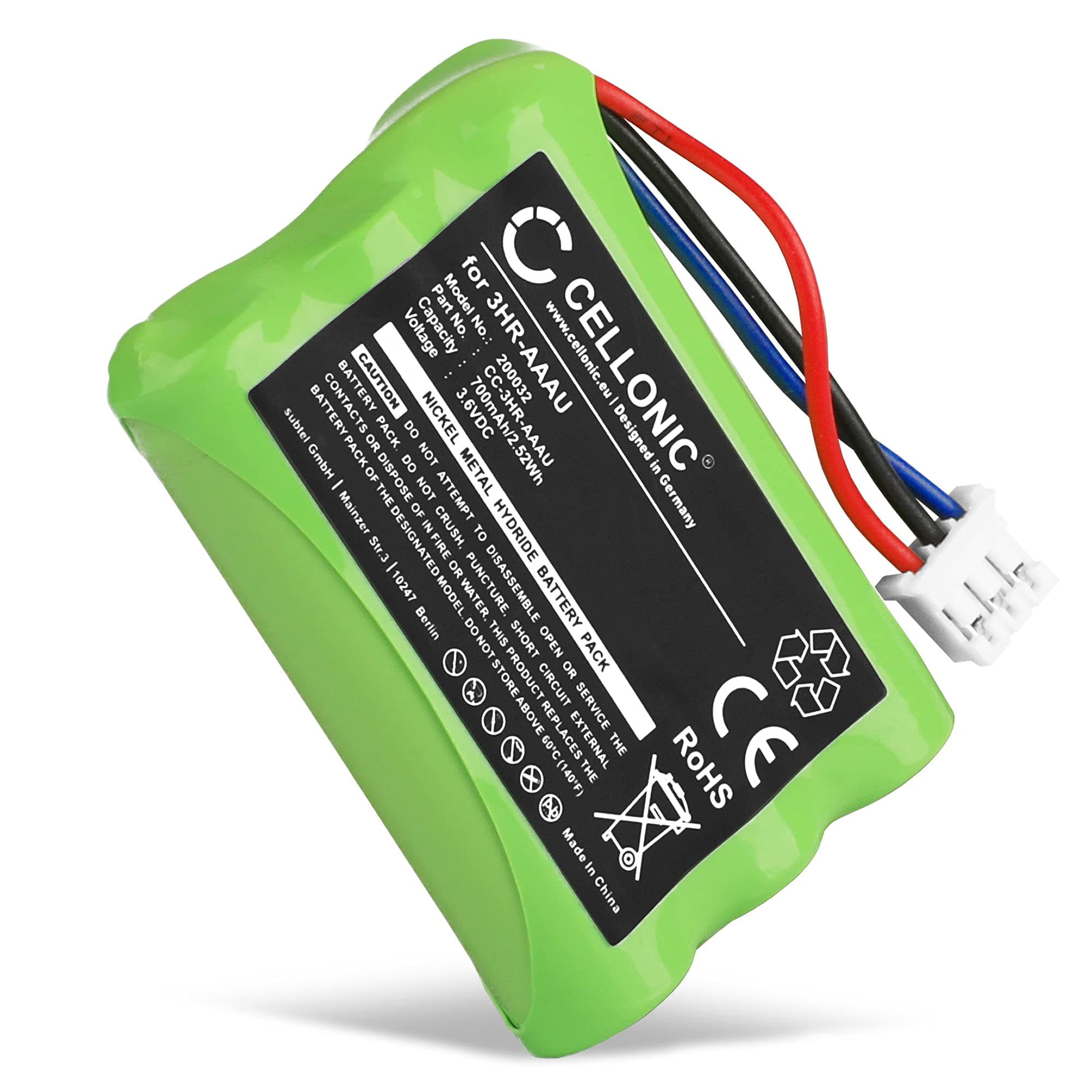 CELLONICbattery compatible with Bang & Olufsen BEOCOM 6000, BeoCom 1, BeoCom M6000 (700mAh, 3.6V) Replacement battery 3HR-AAAU,70AAAH3BMXZ,T373
