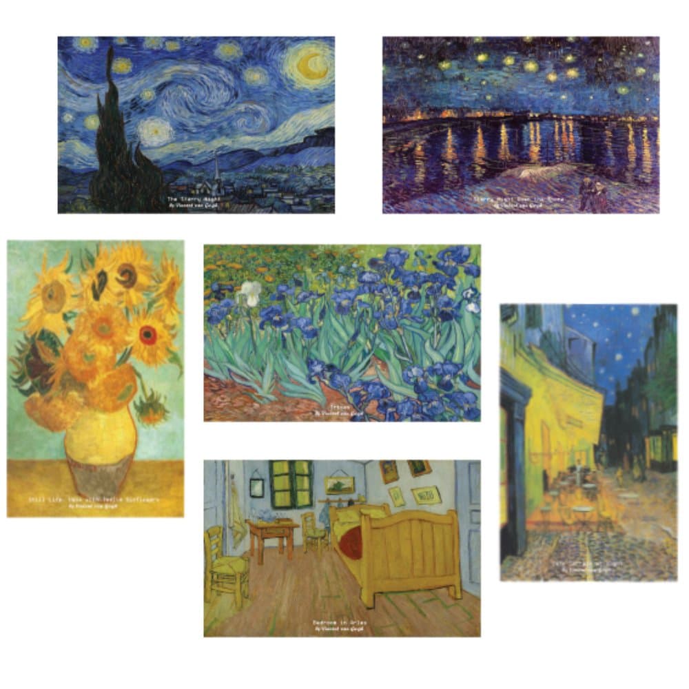 Vincent Van Gogh Starry Night Famous Paintings Postcards (60 Pack) - Starry Night Sunflowers Famous Paintings Postcards - Collectible Vintage Art Gifts - Premium Quality - Best Stocking Stuffers