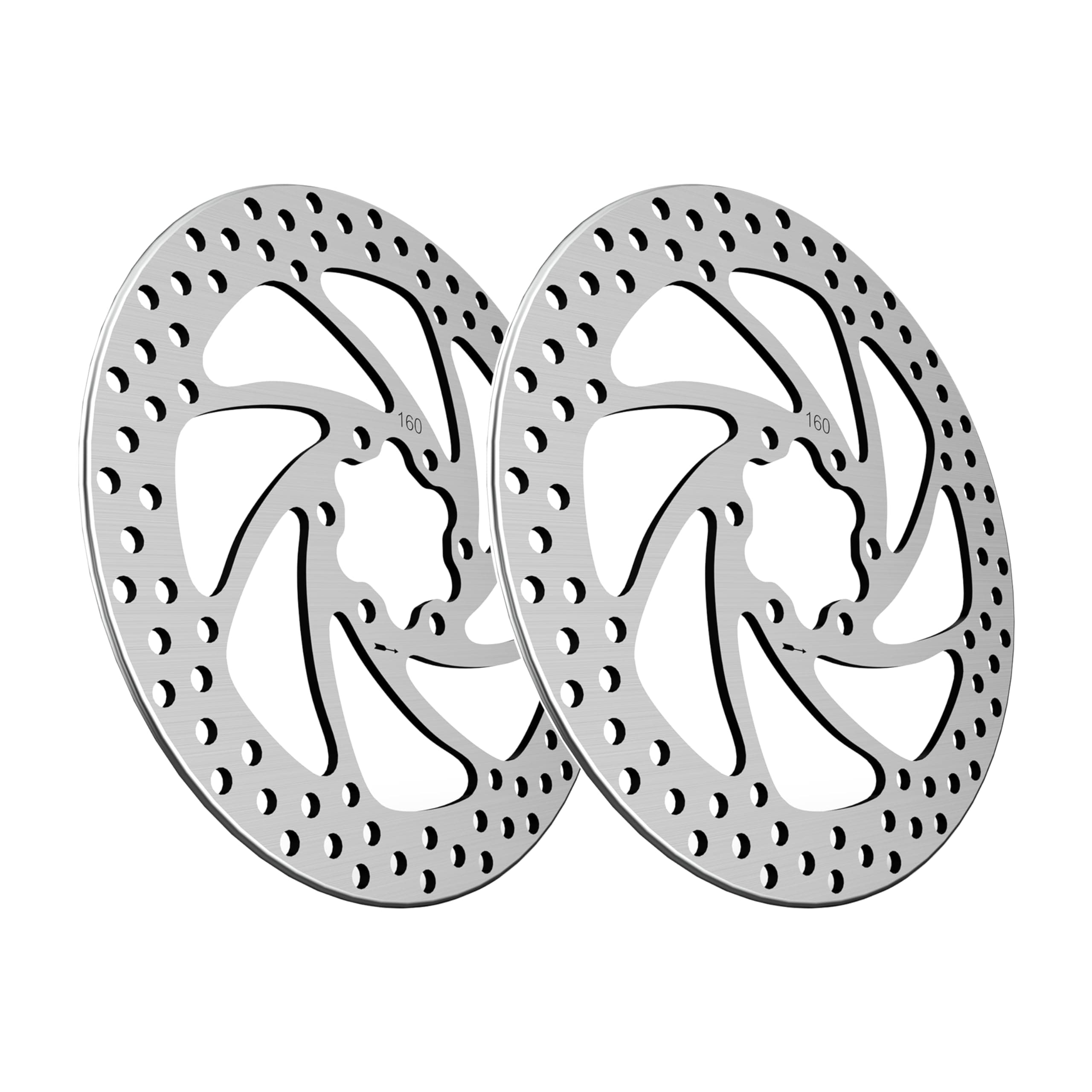 160mm Scooter Brake Disc Rotor Pad 6 Holes Rounded Compatible with KAABO Wolf Warrior 11+,Wolf Warrior 11 PRO+,Wolf Warrior GT Pro,Wolf King+,Wolf King GT Pro,Wolf King GT/GTR