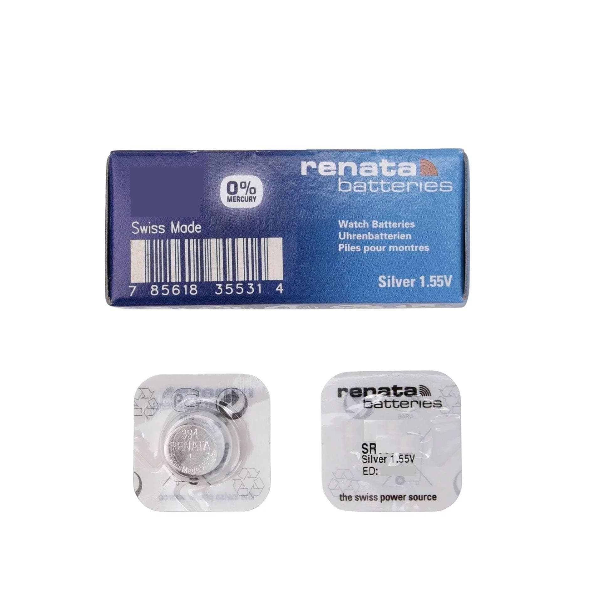 2 x Renata 396 Watch 1.5V Battery Swiss Made SR726SW Silver Oxide Cell