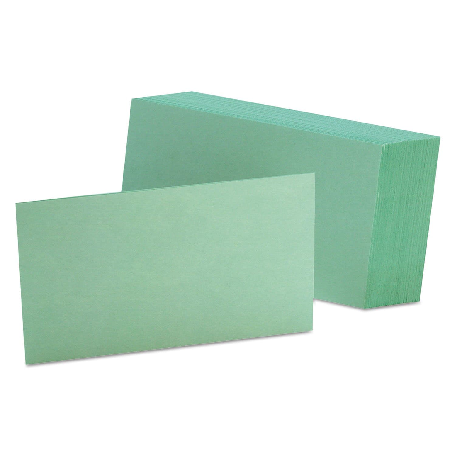 Oxford Blank Color Index Cards, 3" x 5", Green, 100 Per Pack (7320 GRE)