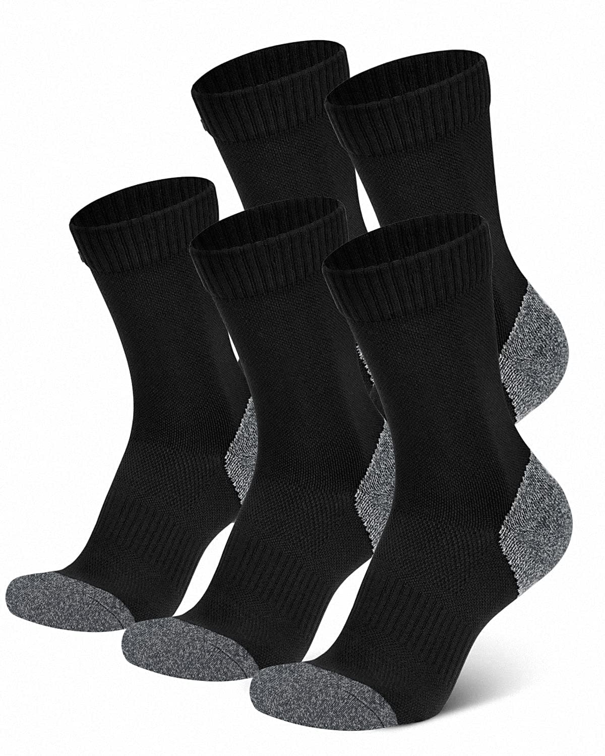 H HANDOOS DOVAVA 5 Pairs Sports Socks Men Women Classic Casual Socks Running Socks, Black (5 pairs), 43/46 EU