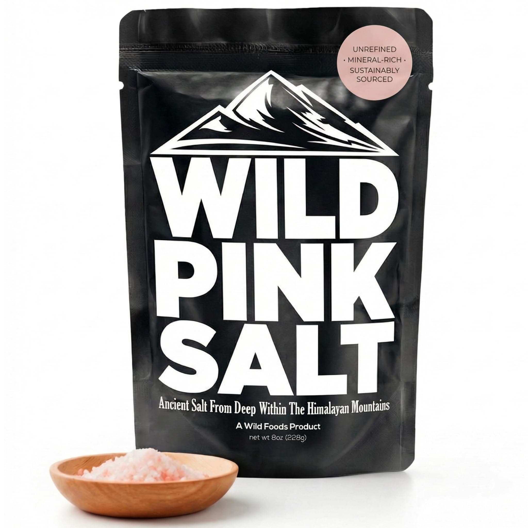 Wild Foods Organic Pink Himalayan Salt, Fine Ground for Table and Cooking, 8 oz | 100% Real, Pure, Unrefined Pink Himalayan Sea Salt | 80+ Minerals and Electrolytes, Small Batch, Ethically Sourced