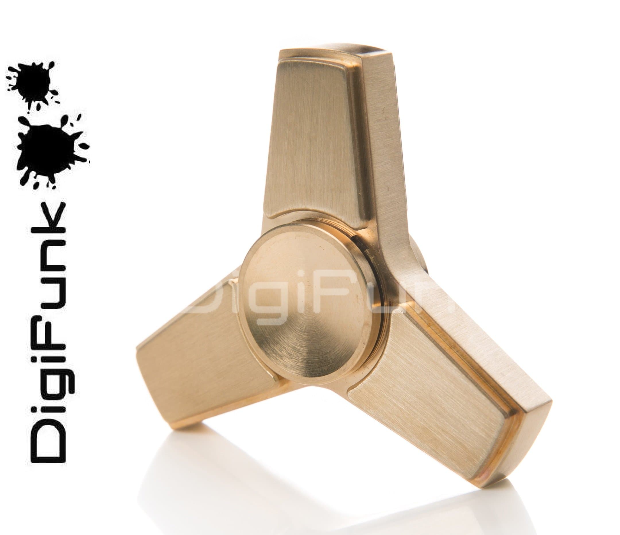 Tri Fidget Spinner DigiFunk® | 100% Brass Metal | r188 Hybrid Ceramic Bearing | 5+ Minute Spins | UK Retailer & Customer Service
