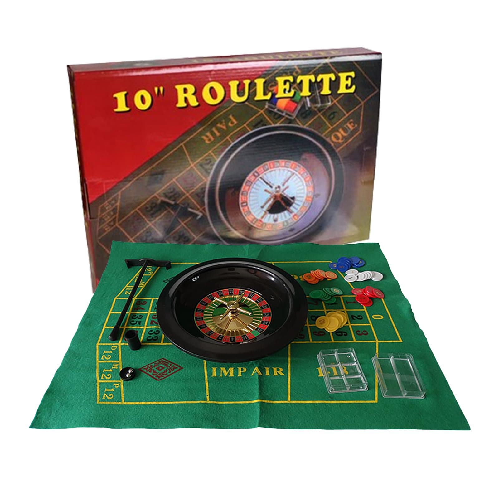 Roulette Wheel,10-Inch Roulette Wheel Game Set with 60 Chips and Felt Layout,Perfect for Game Night Party