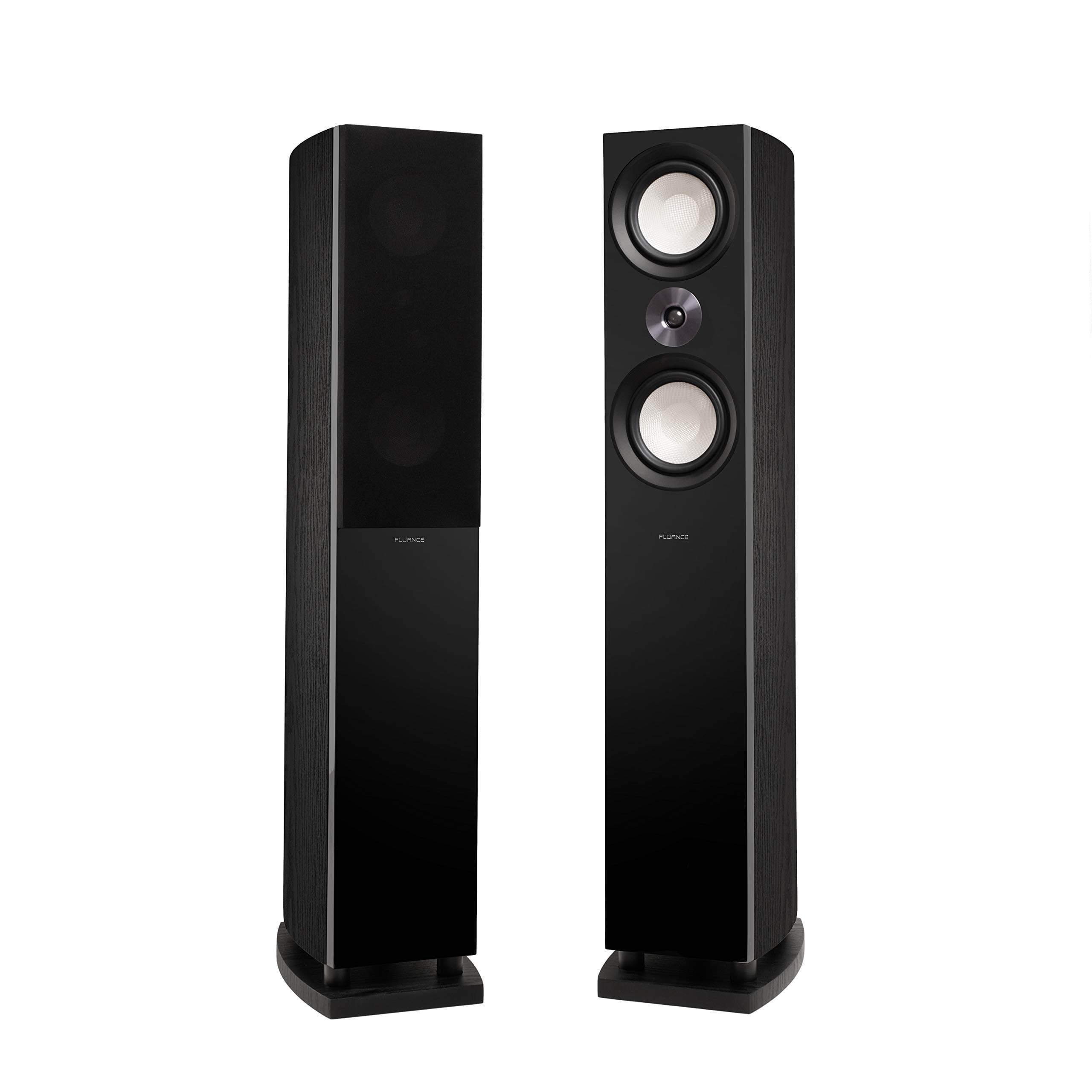 Reference High Performance 3-Way Floorstanding Loudspeakers with Down-Firing 8" Subwoofers for 2-Channel Stereo Listening or Home Theater System - Black Ash/Pair (XL8F)