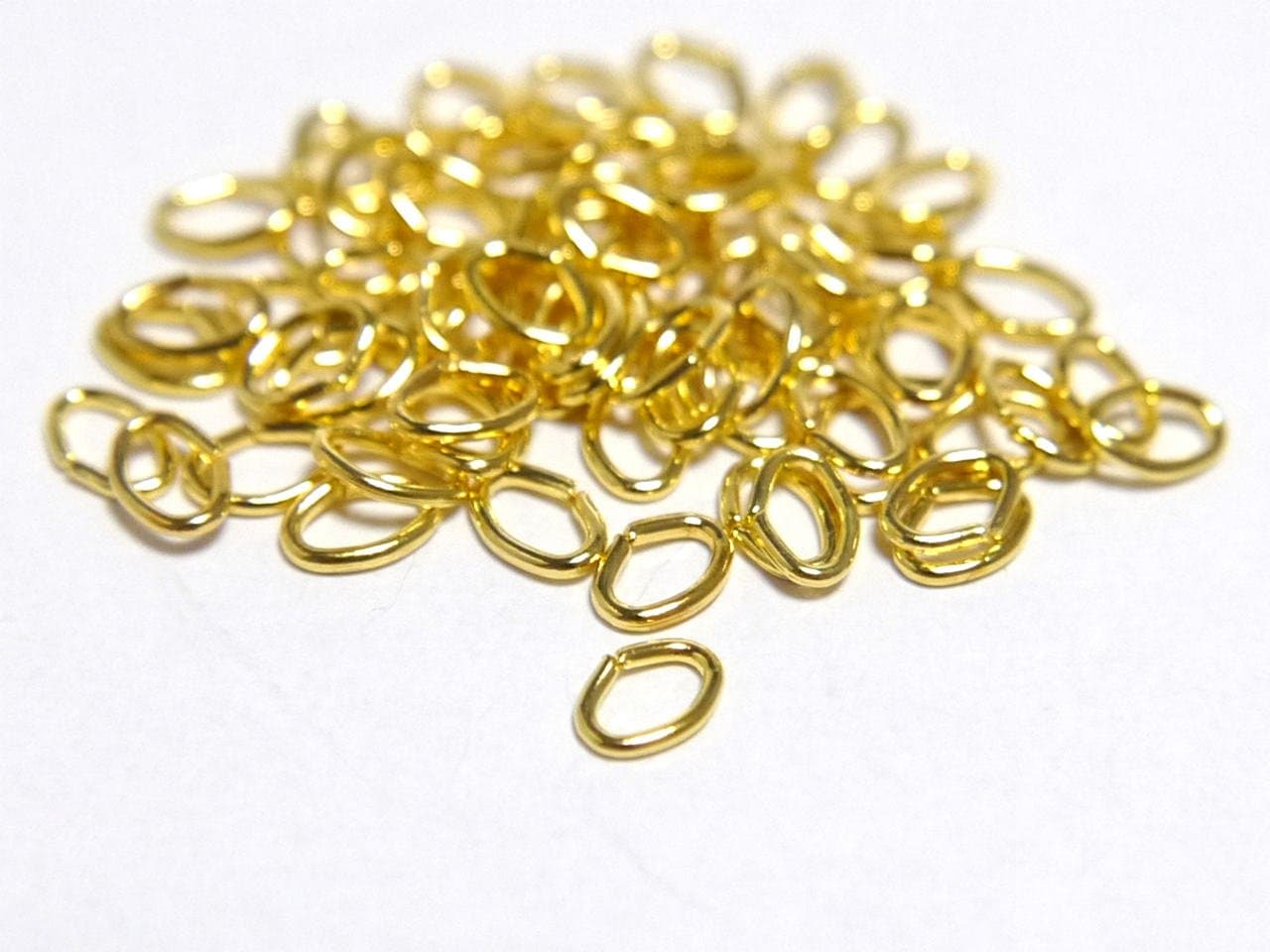 C Kang (about 4mm ~ 5mm) about 100 pieces gold wire diameter 0.5mm round cans connecting fitting cans accessories parts beads nail handicraft material ...