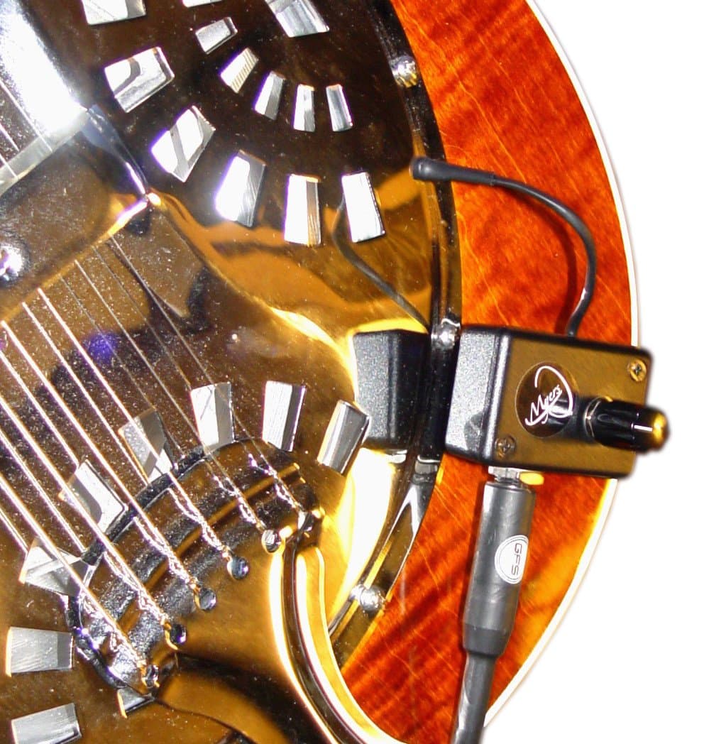 Resonator Guitar Pickup with Flexible Micro-Gooseneck by Myers Pickups
