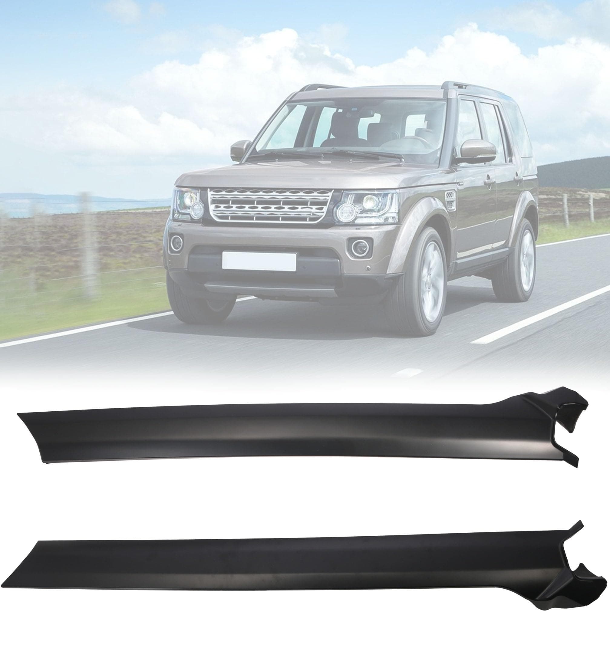 JAVOUKA Pair Left & Right Windshield A-Pillar Trim Molding, Front Driver & Passenger Side A-Pillar Molding Trim Panel Fit for Land Rover LR3 LR4 2005-2016, Replace OE# LR046853 LR046851