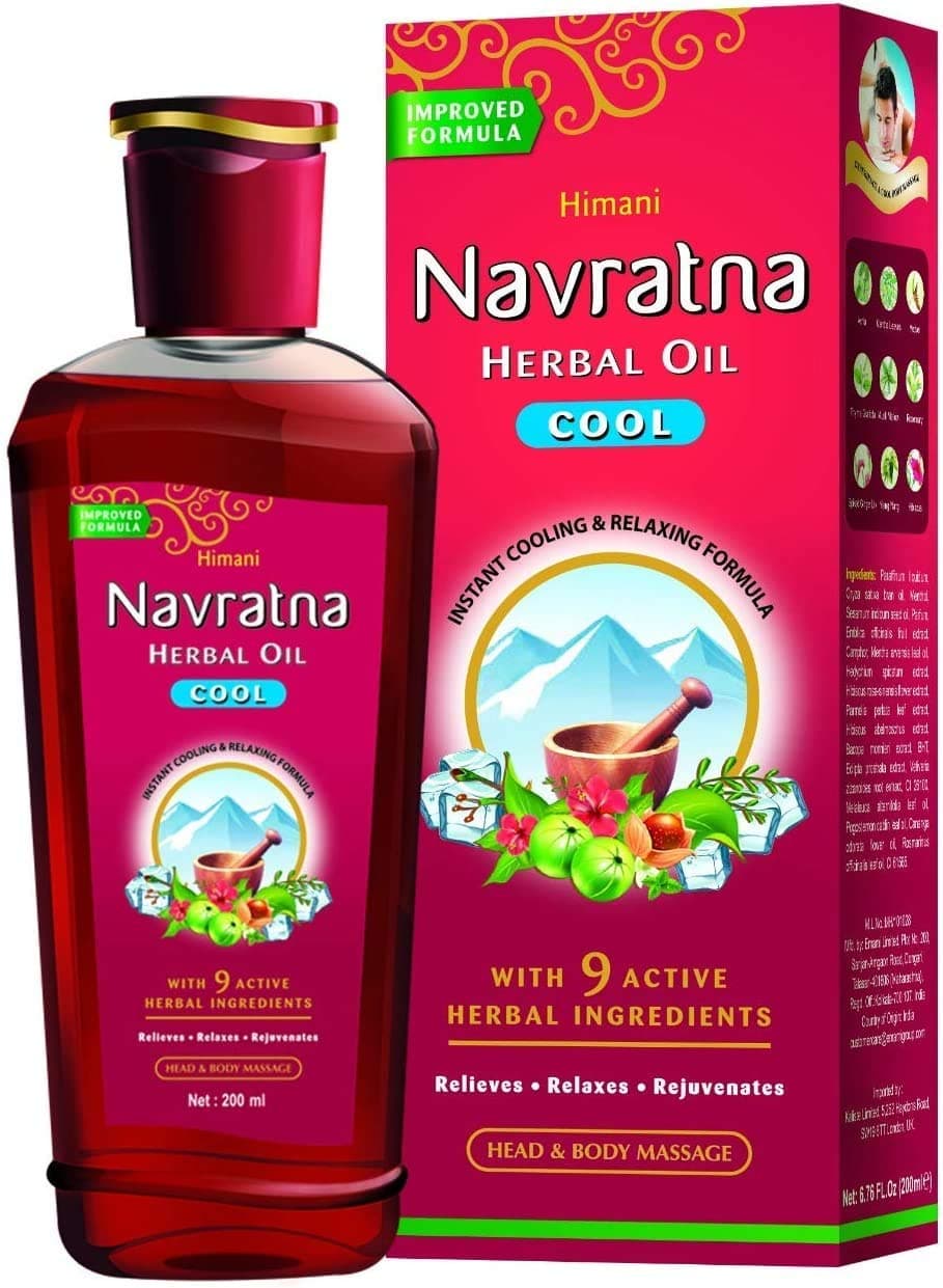 Emami / Himani Navratna Ayurvedic Herbal Hair Oil 500ml - Multipurpose Cooling Formula