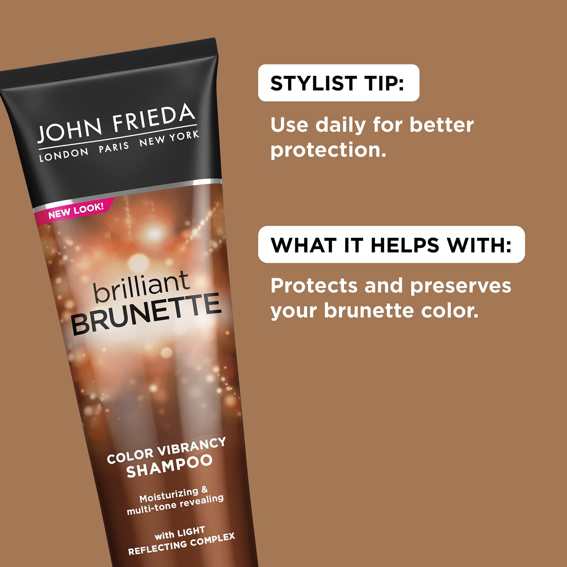John Frieda Brilliant Brunette Multi-Tone Revealing Moisturizing Shampoo, 8.45 Ounce (Pack of 2)