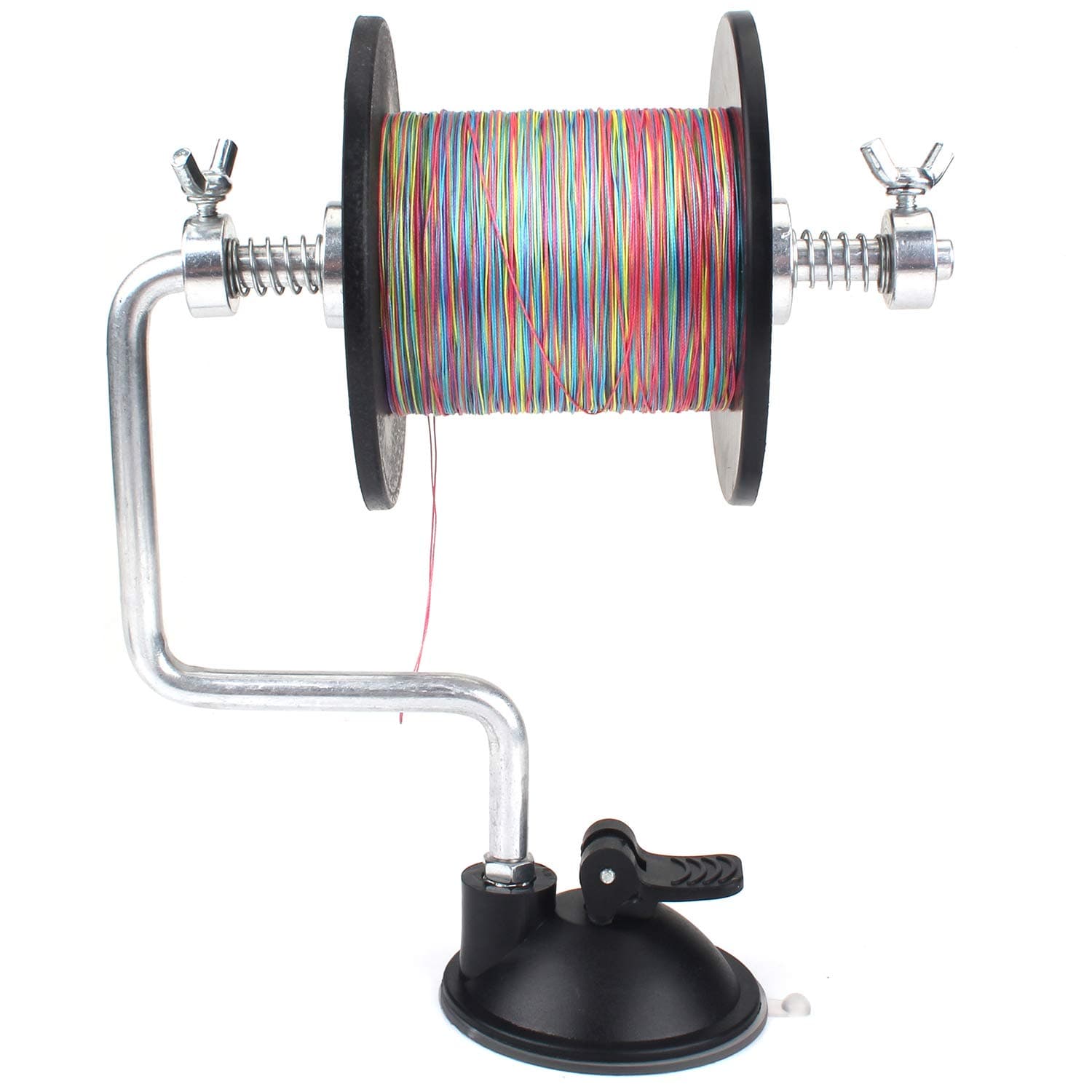 Portable Fishing Line Spooler Reel Winder Reel Spool Spooler System Tackle Silver Fishing Rod Tools Aluminum Bonus Stainless Fishing Accessories with Suction Cup